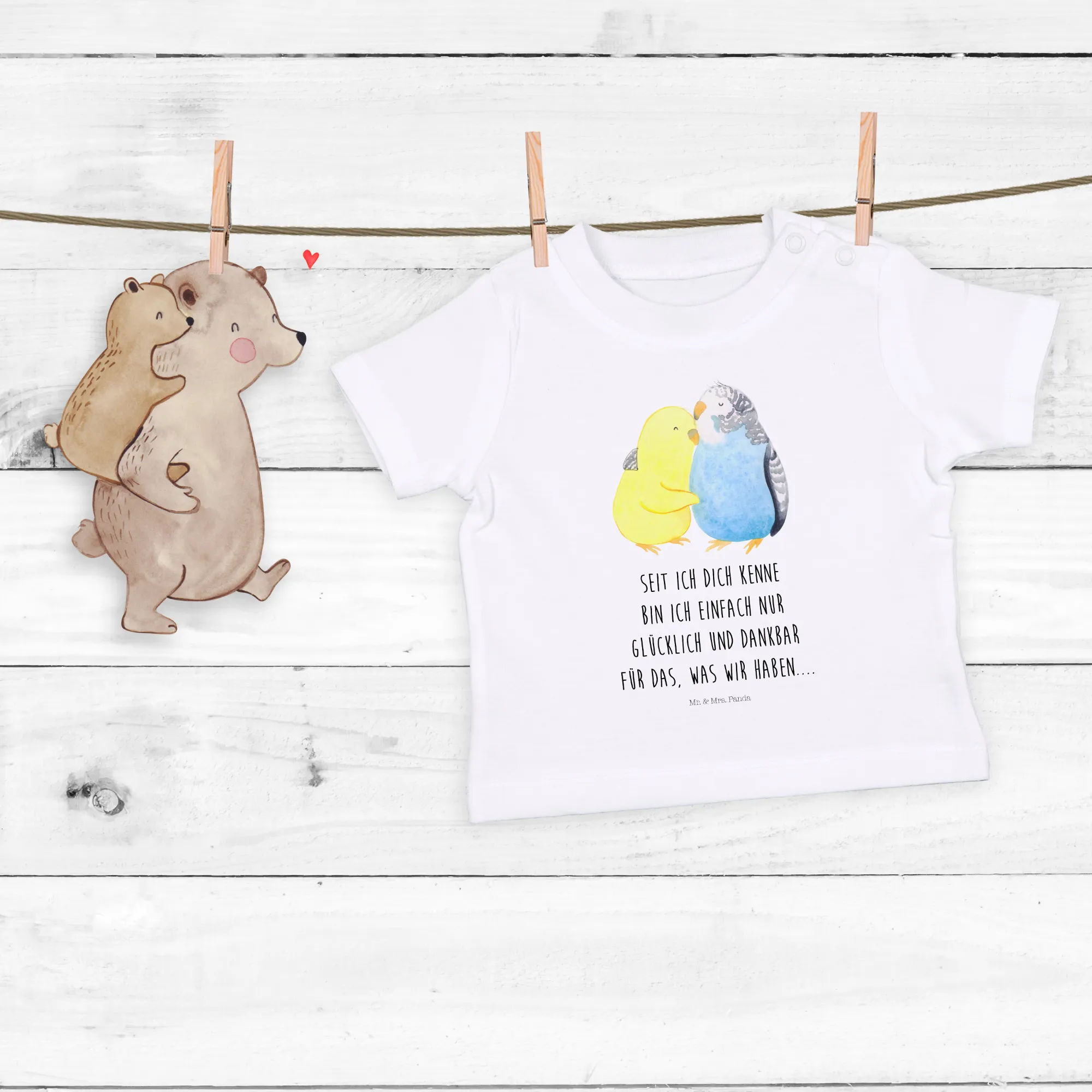 Organic Baby Shirt Wellensittich Liebe