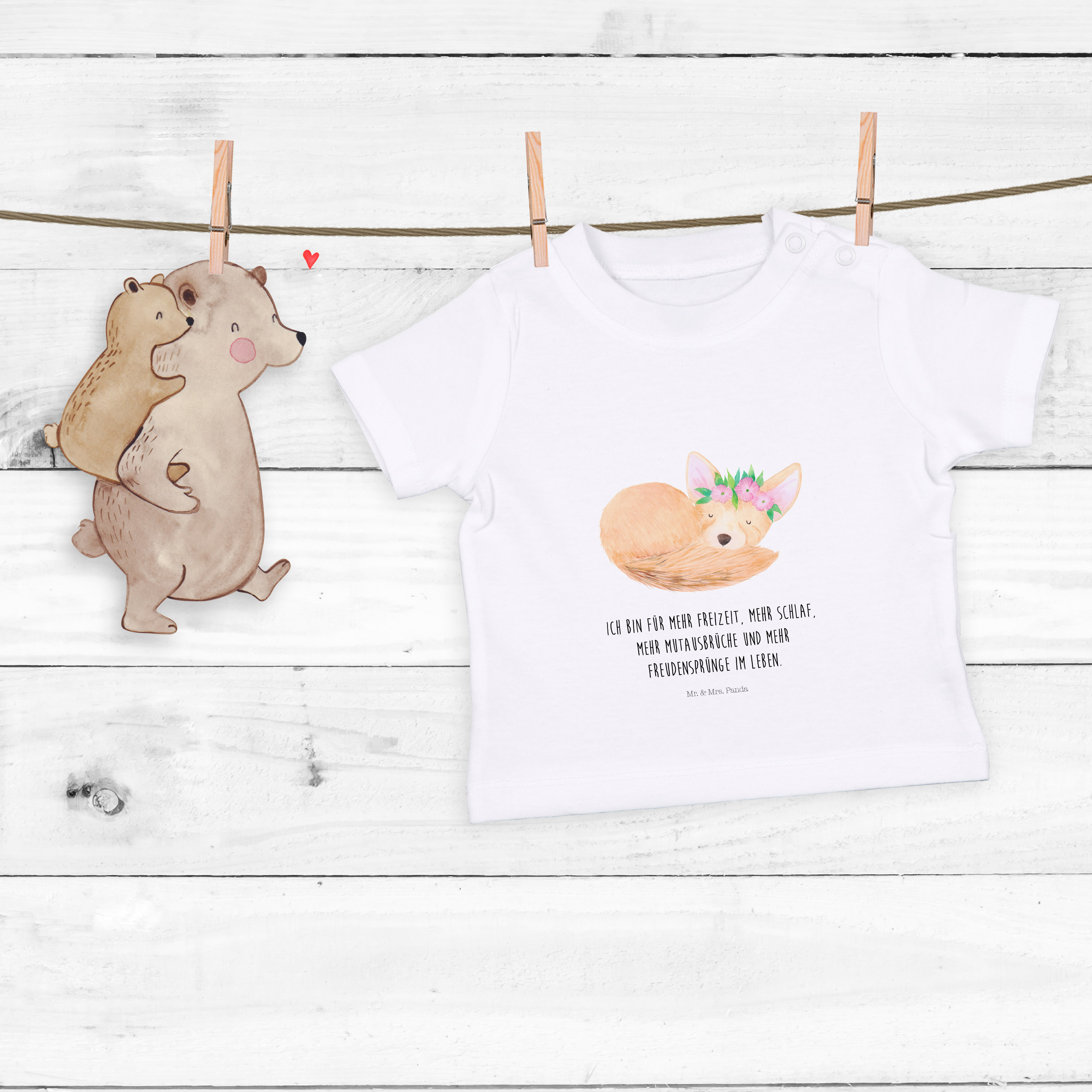 Organic Baby Shirt Wüstenfuchs Blumen