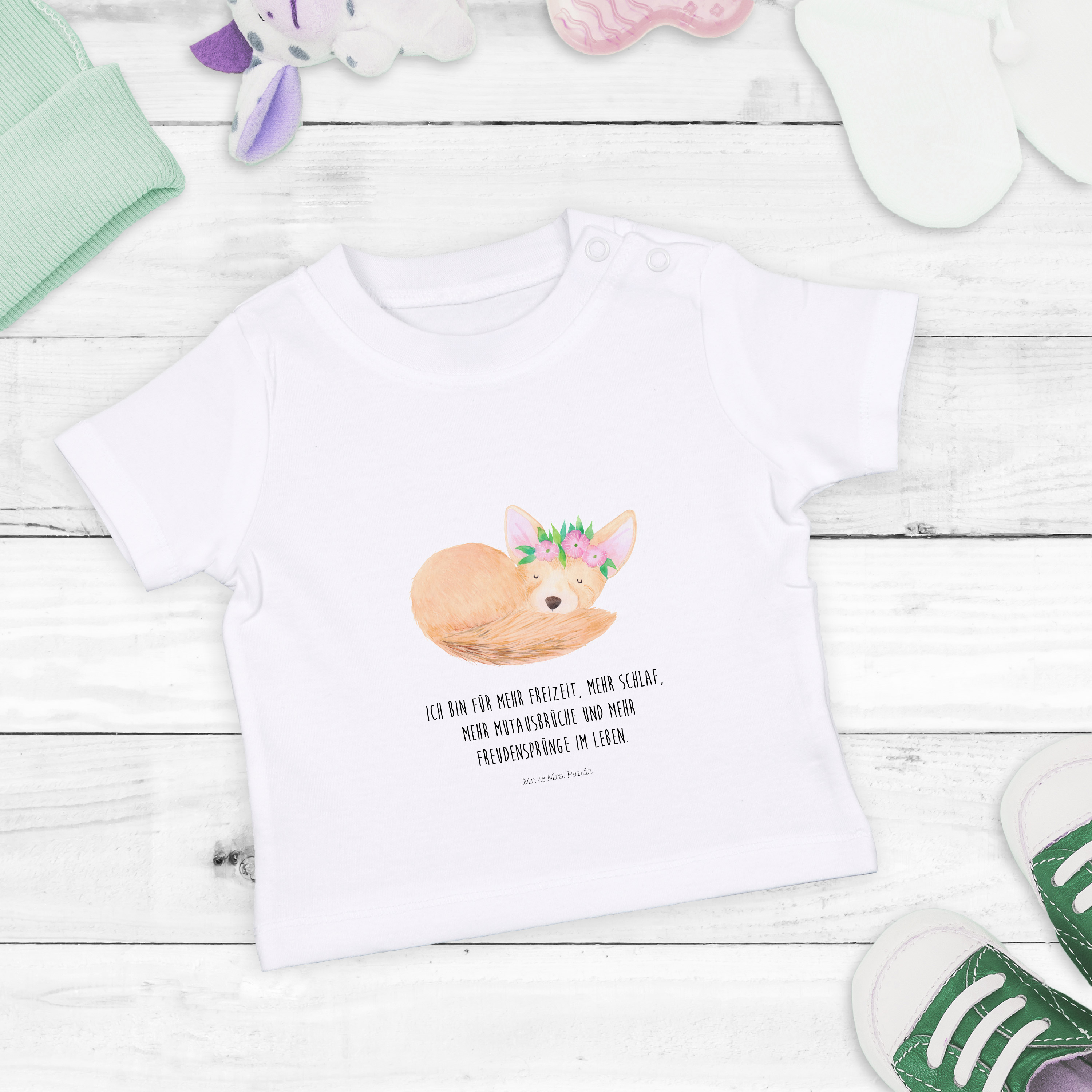 Organic Baby Shirt Wüstenfuchs Blumen