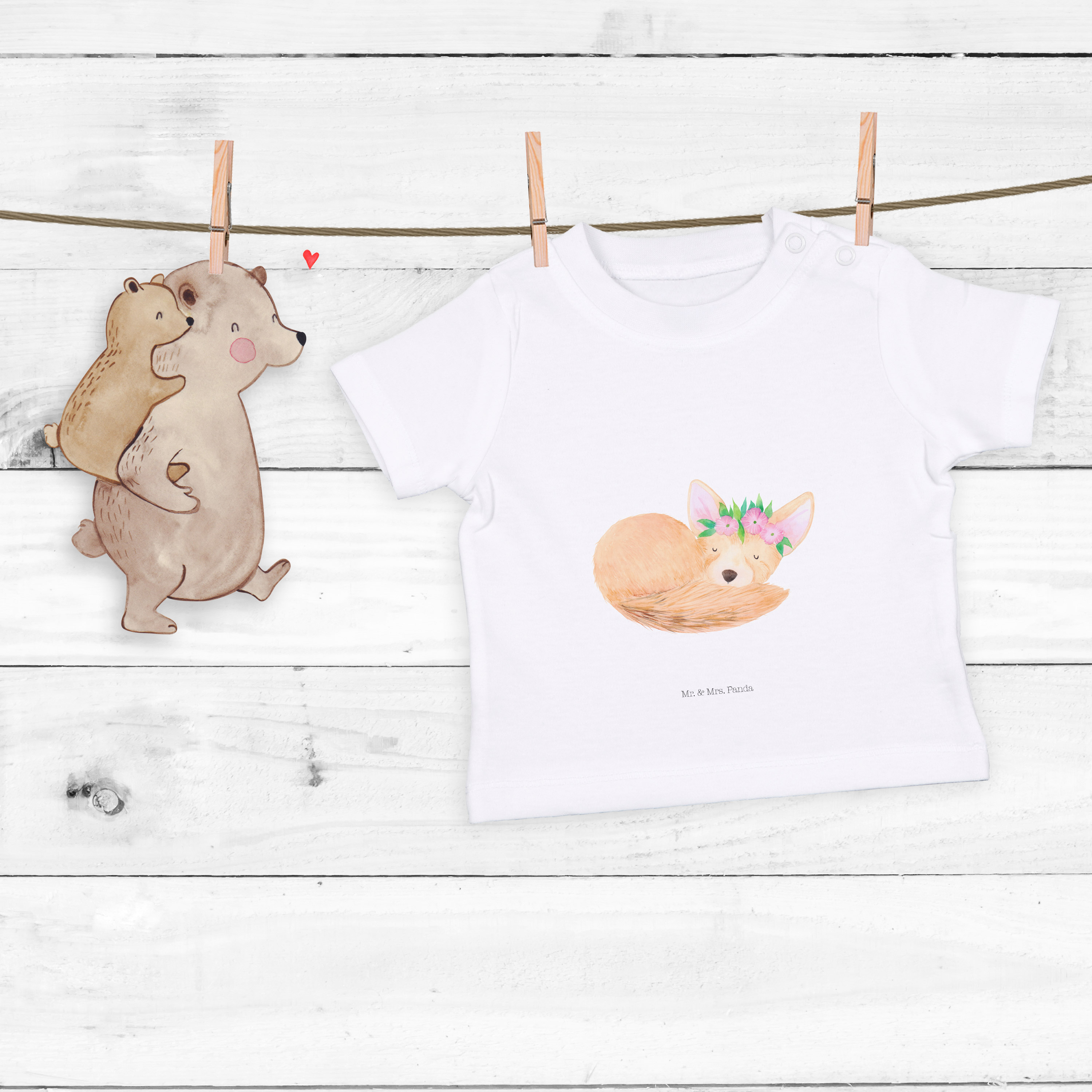 Organic Baby Shirt Wüstenfuchs Blumen