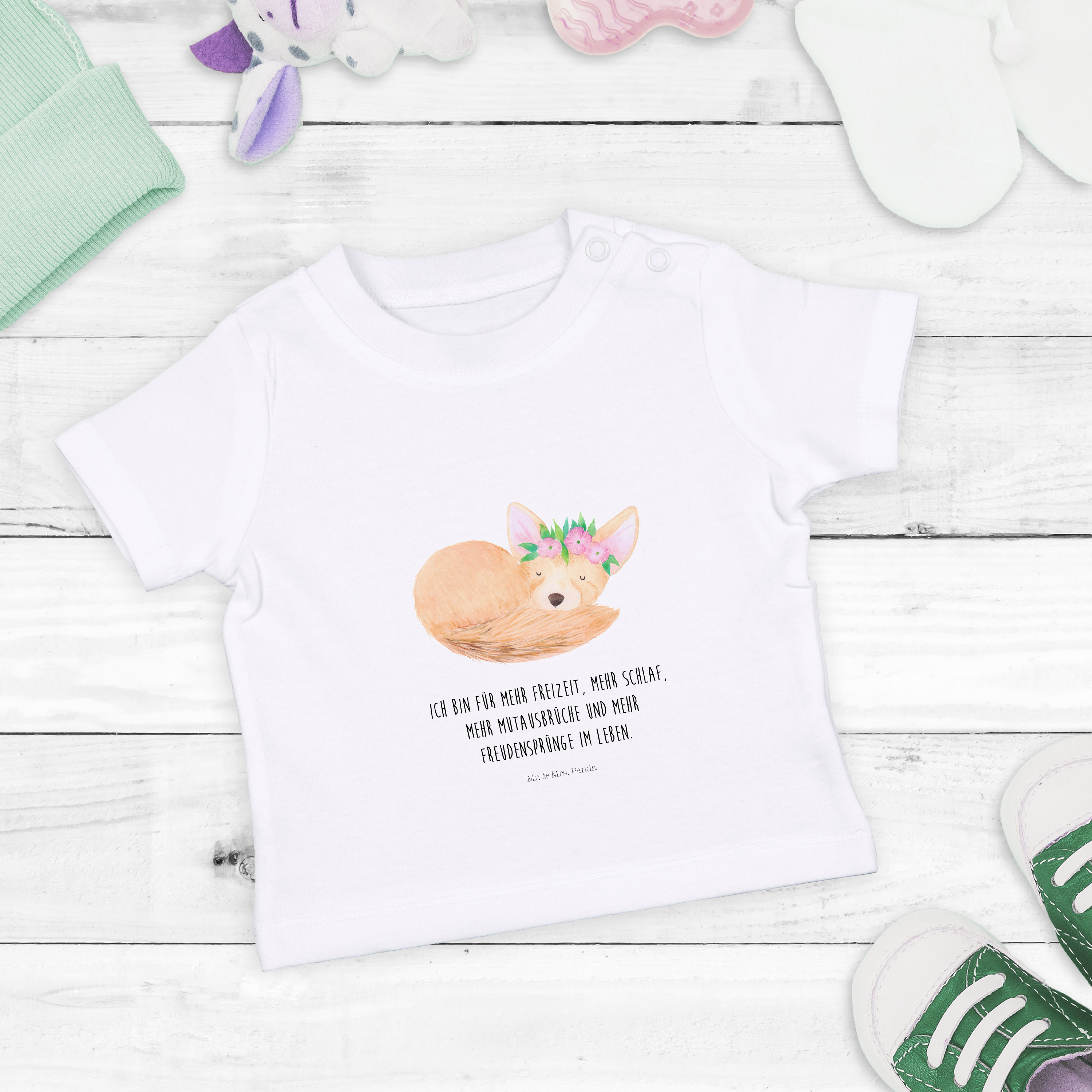 Organic Baby Shirt Wüstenfuchs Blumen