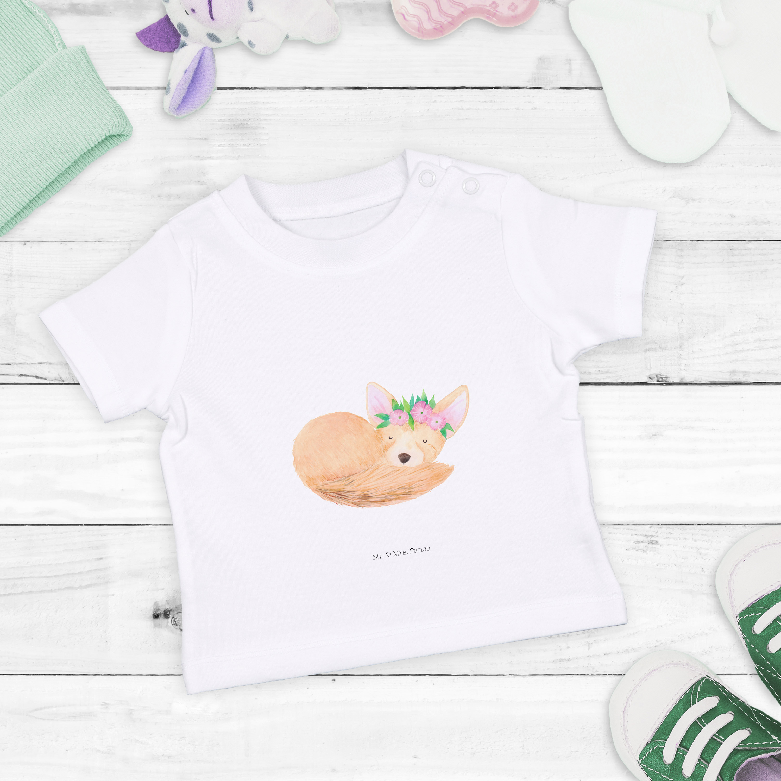 Organic Baby Shirt Wüstenfuchs Blumen