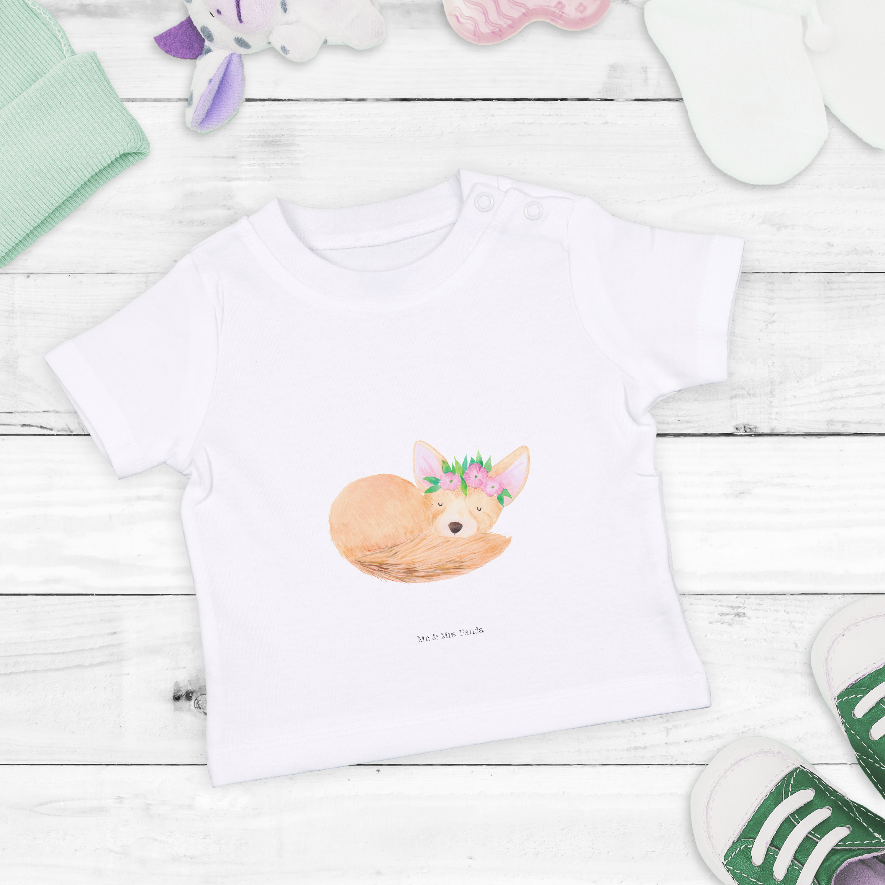 Organic Baby Shirt Wüstenfuchs Blumen