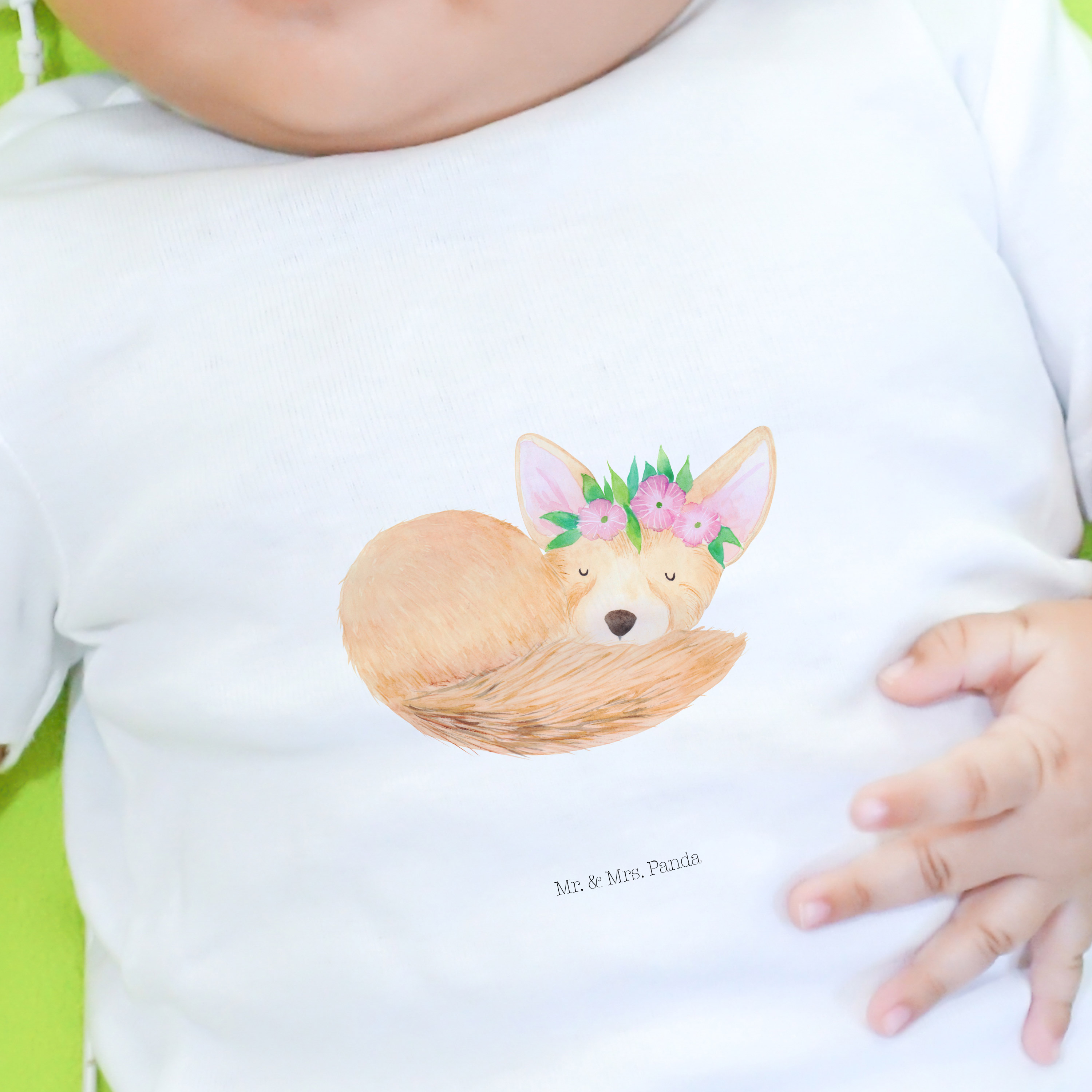 Organic Baby Shirt Wüstenfuchs Blumen