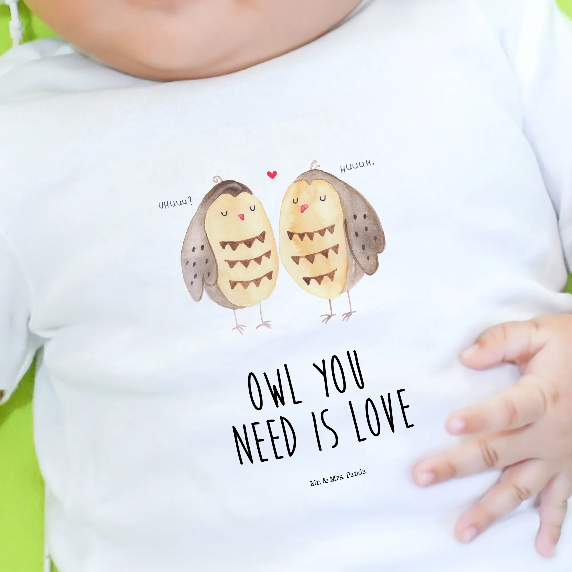 Organic Baby Shirt Eulen Liebe