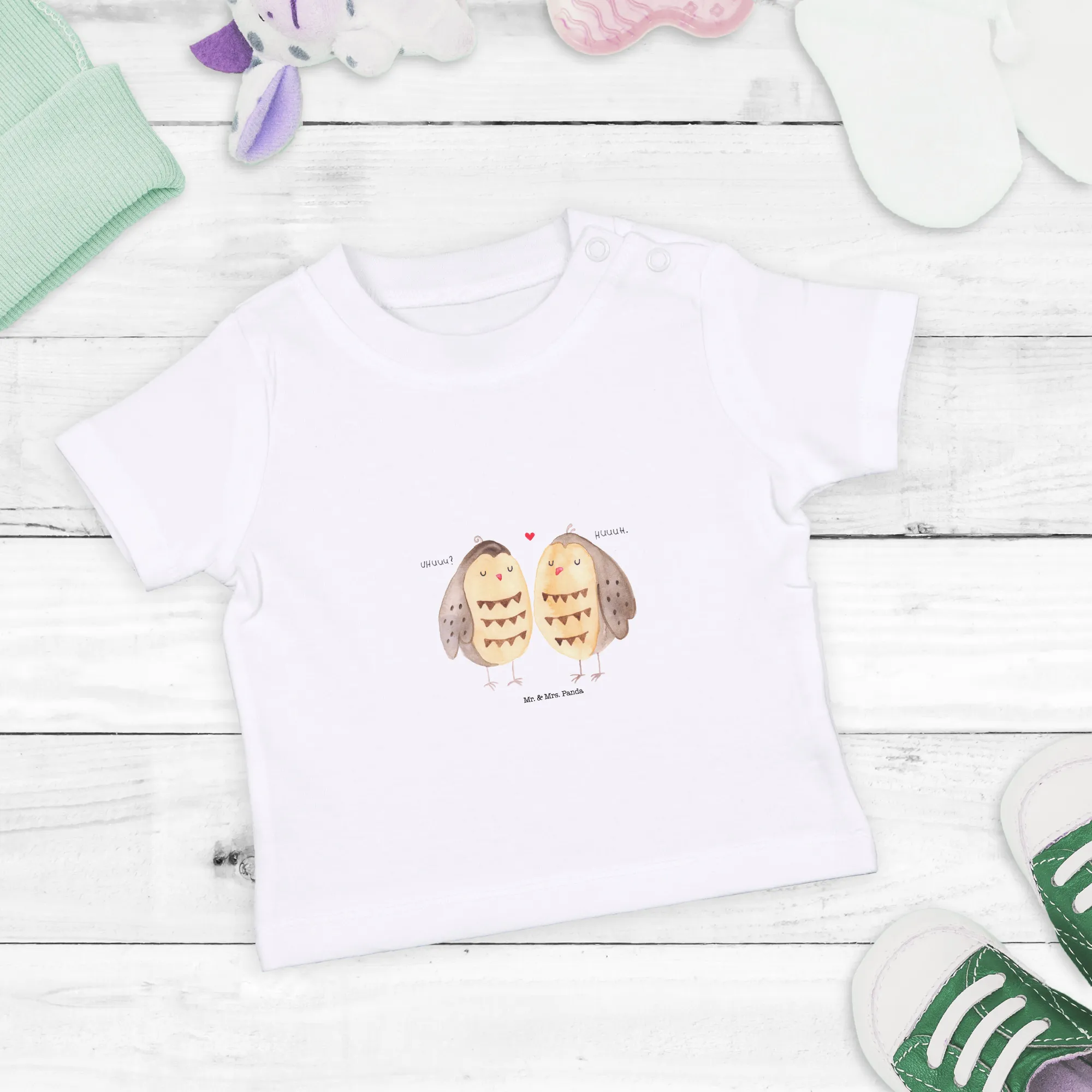 Organic Baby Shirt Eulen Liebe