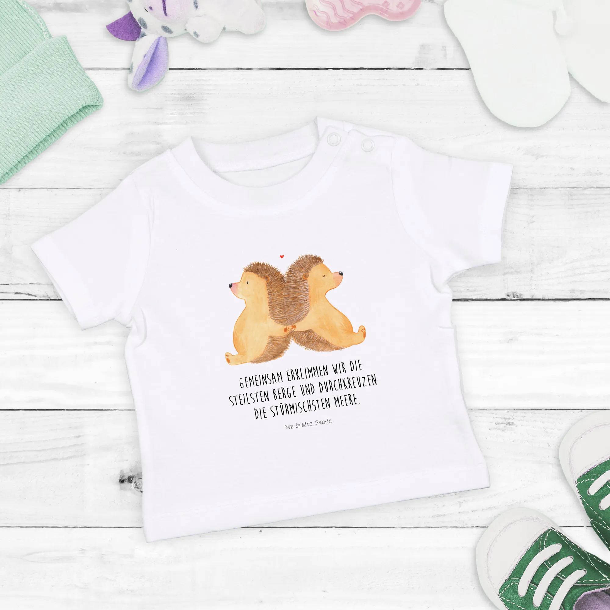 Organic Baby Shirt Igel händchenhaltend