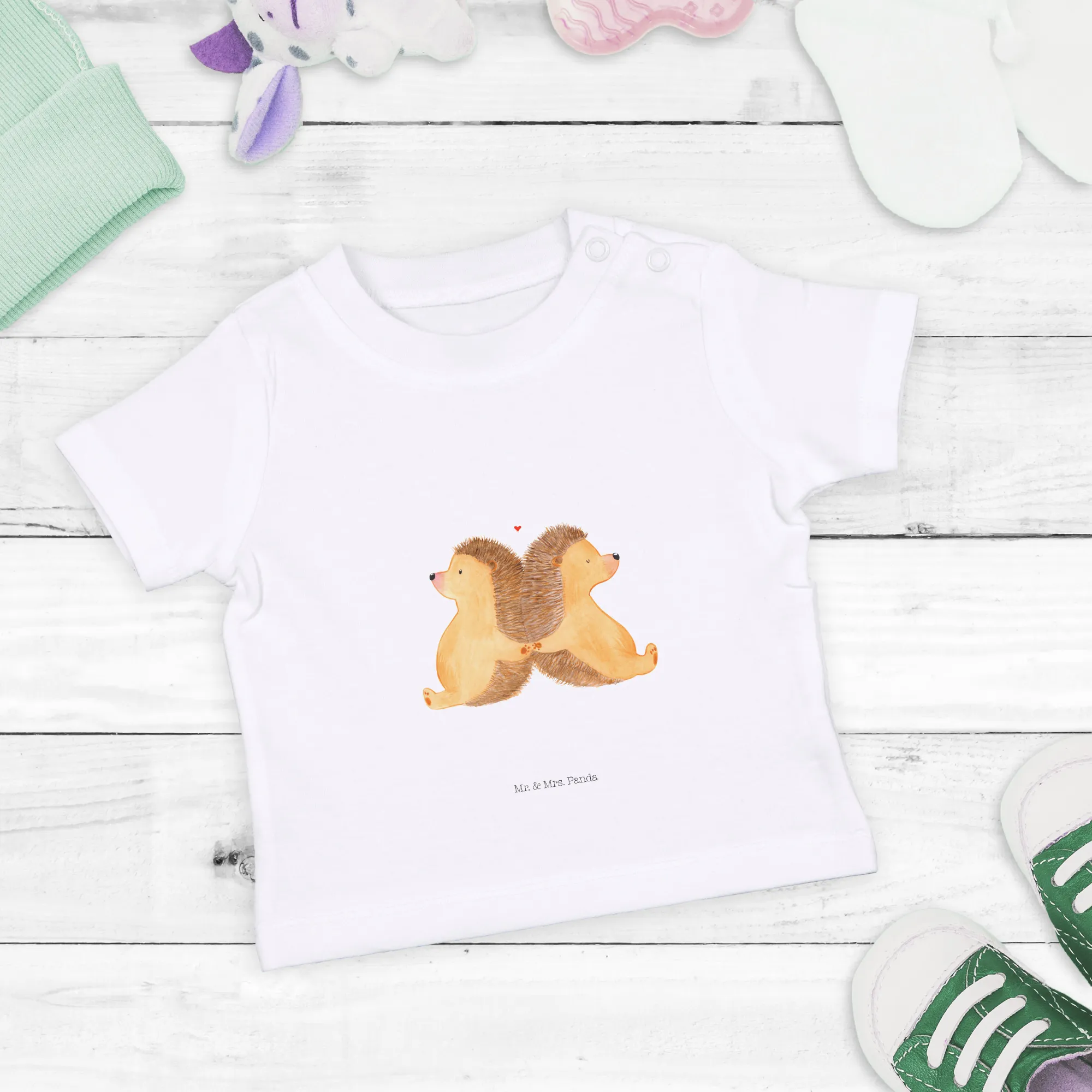 Organic Baby Shirt Igel händchenhaltend