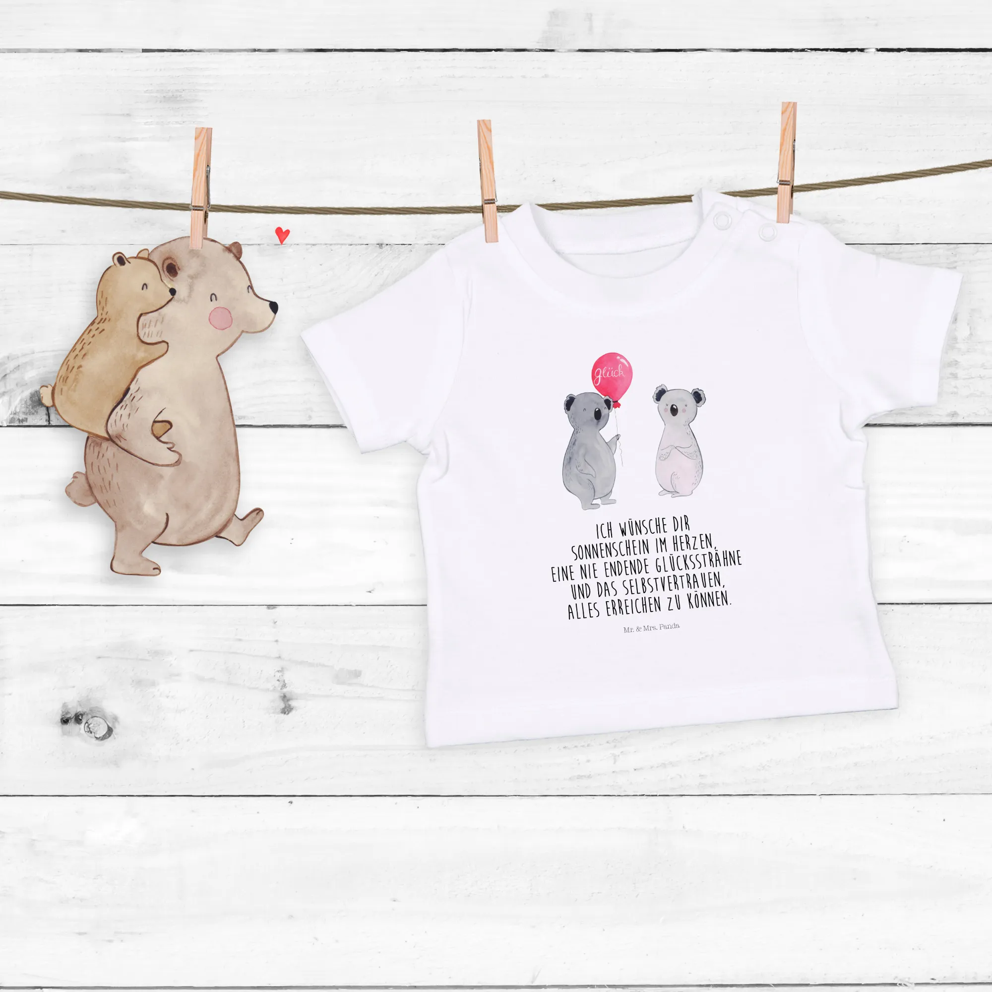 Organic Baby Shirt Koala Luftballon