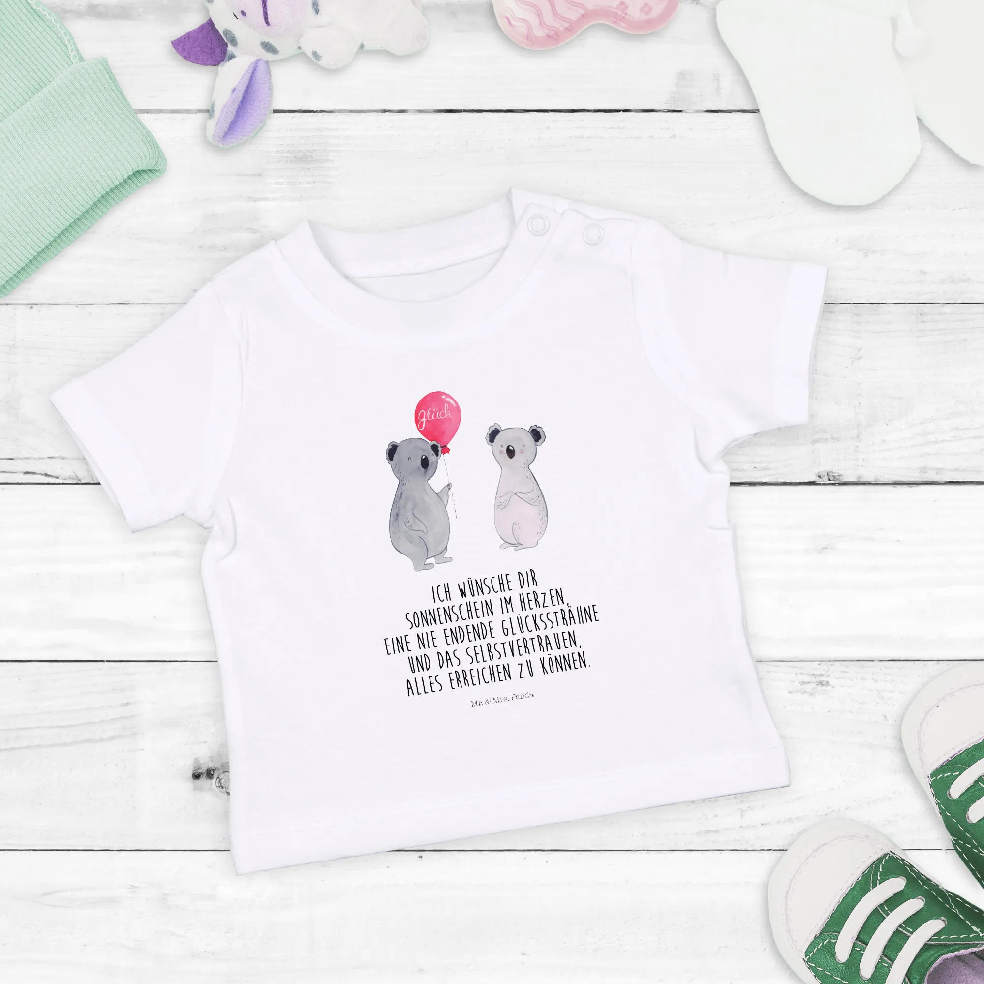 Organic Baby Shirt Koala Luftballon