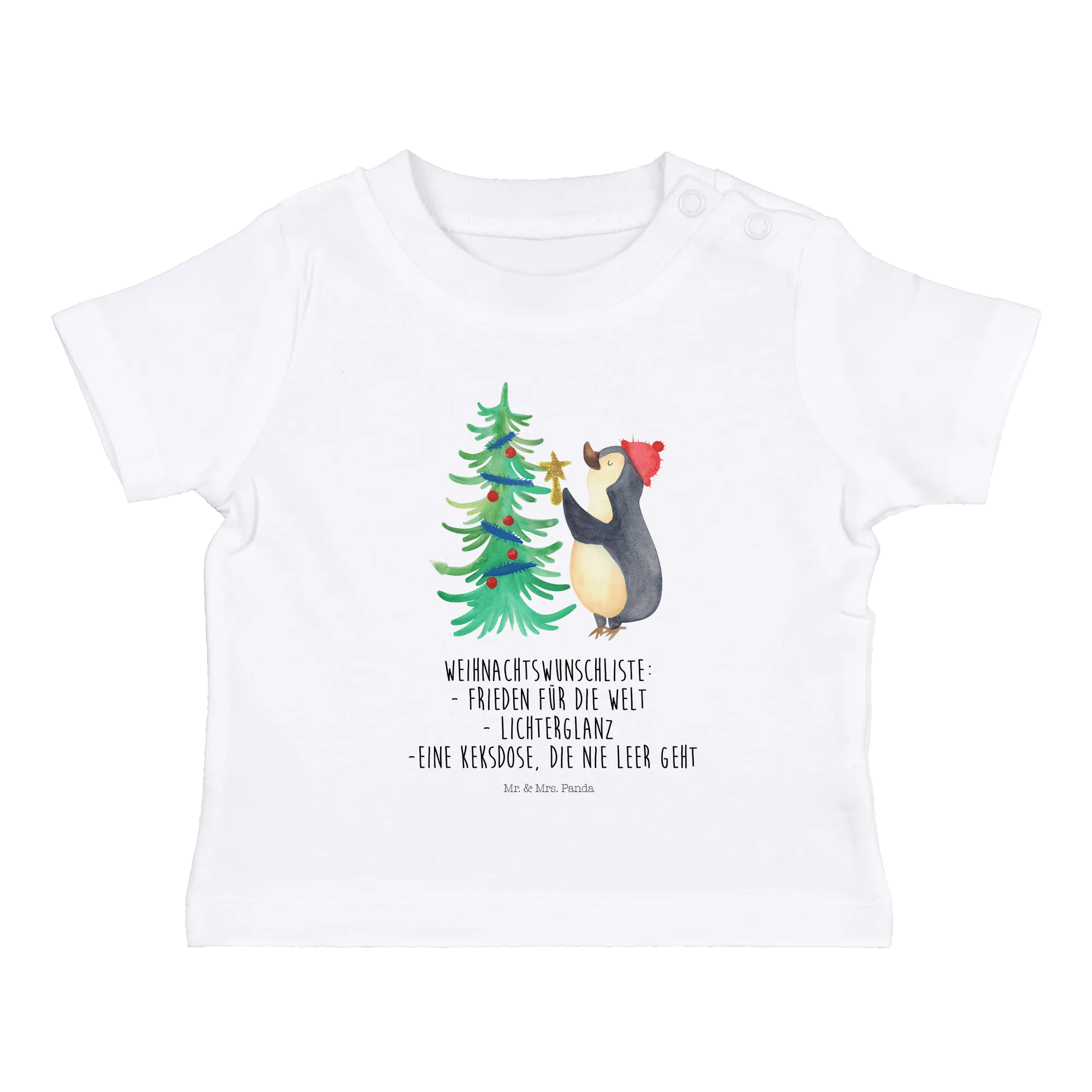 Organic Baby Shirt Pinguin Weihnachtsbaum