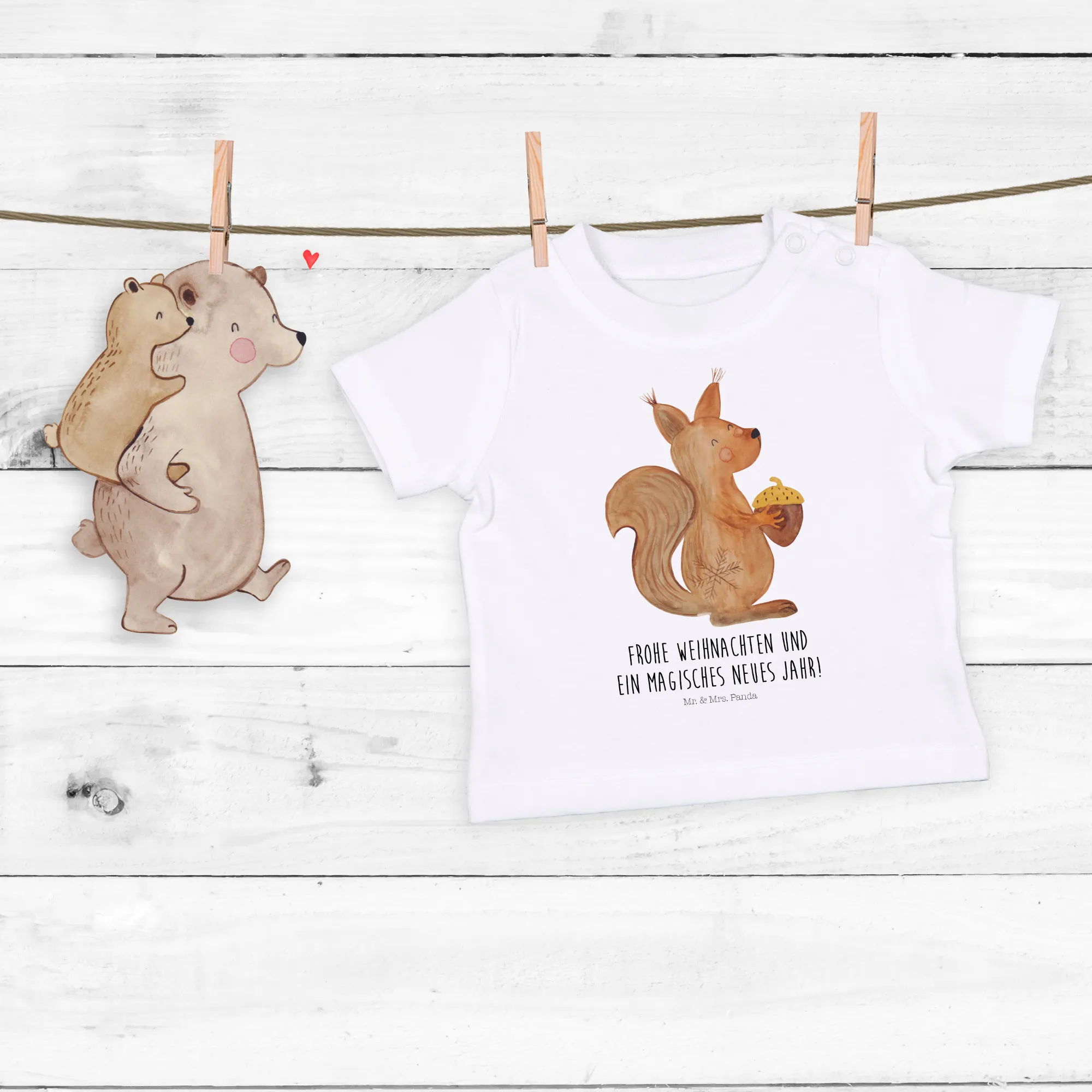 Organic Baby Shirt Eichhörnchen Weihnachtszeit