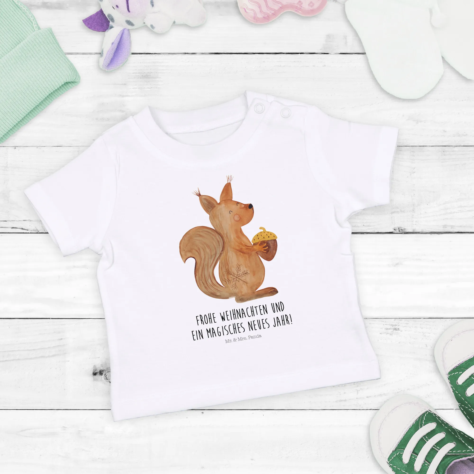 Organic Baby Shirt Eichhörnchen Weihnachtszeit