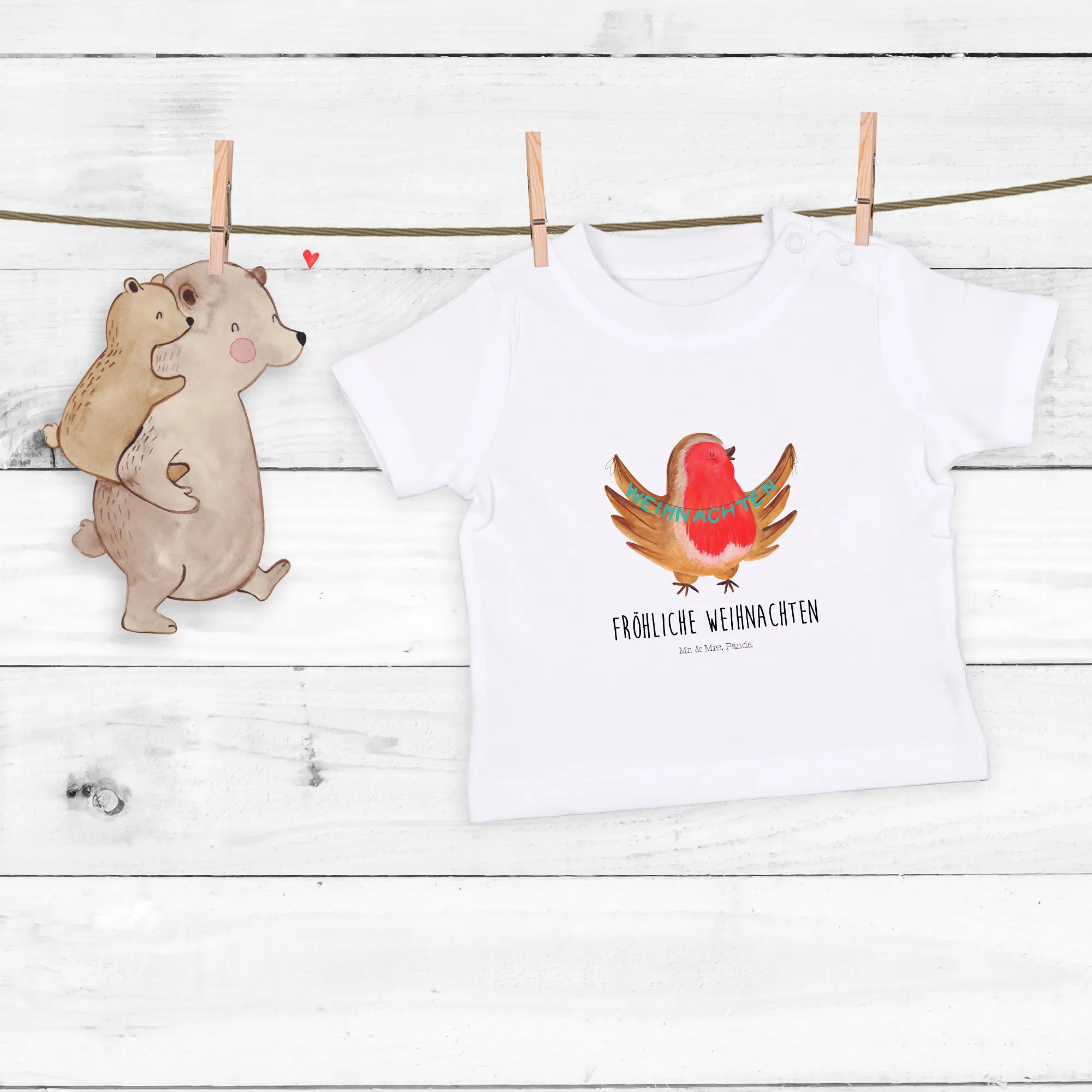 Organic Baby Shirt Rotkehlchen Weihnachten