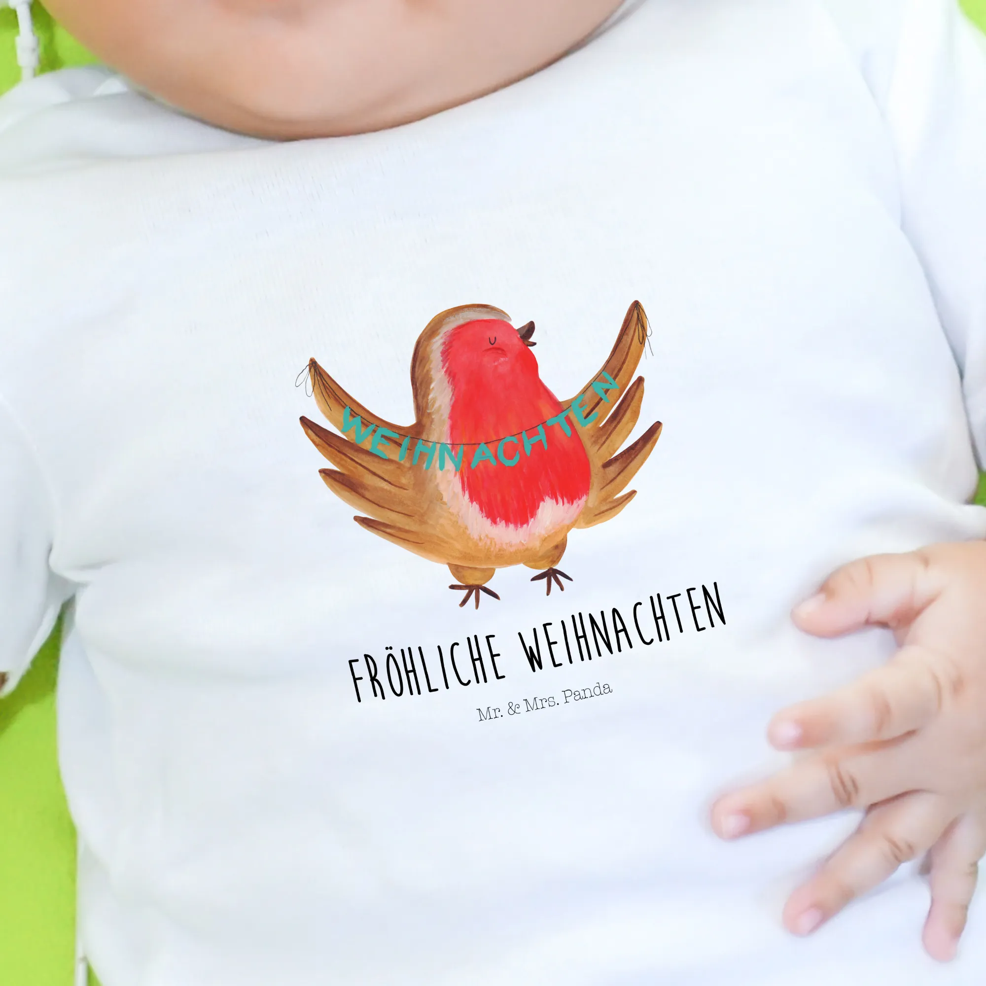 Organic Baby Shirt Rotkehlchen Weihnachten