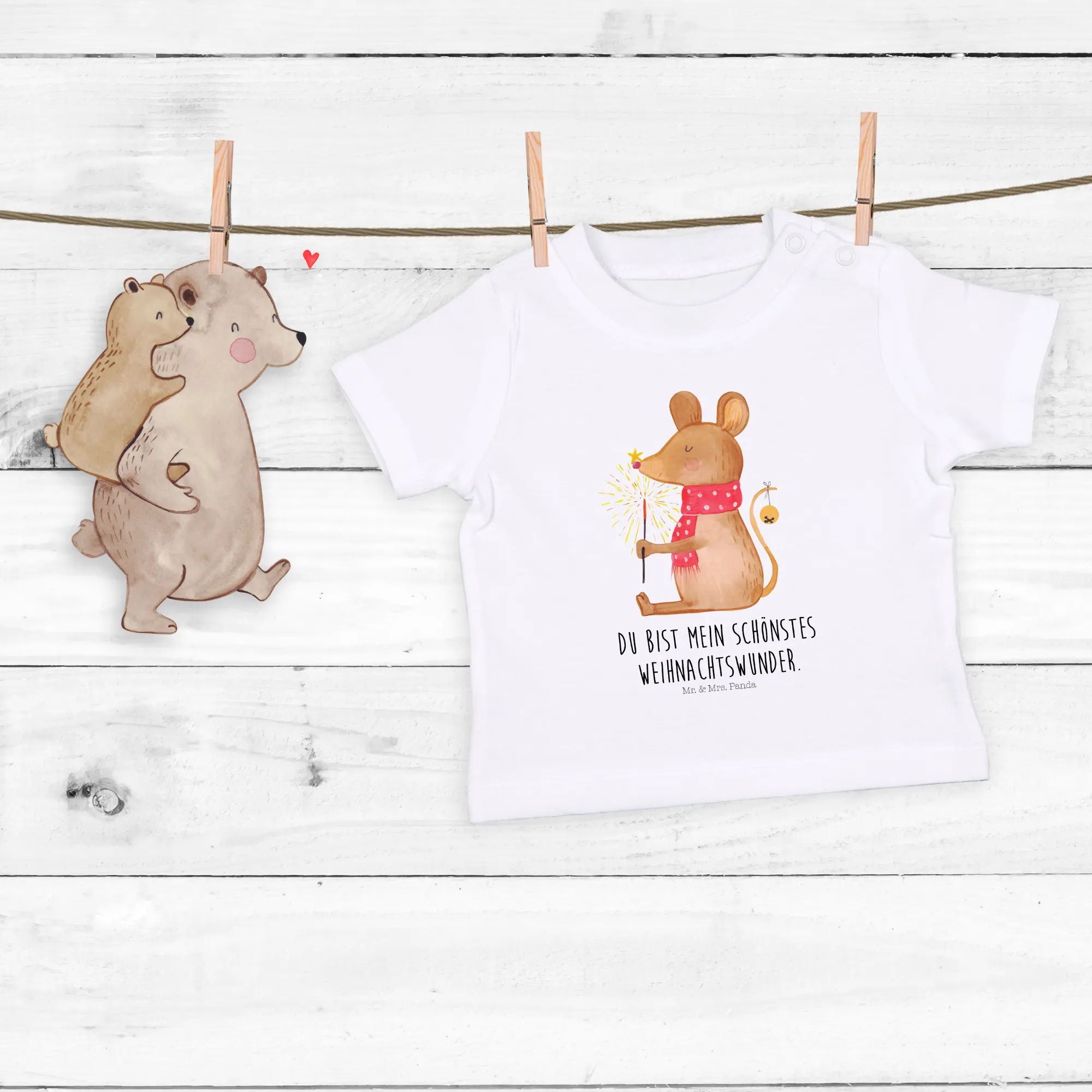 Organic Baby Shirt Maus Weihnachten