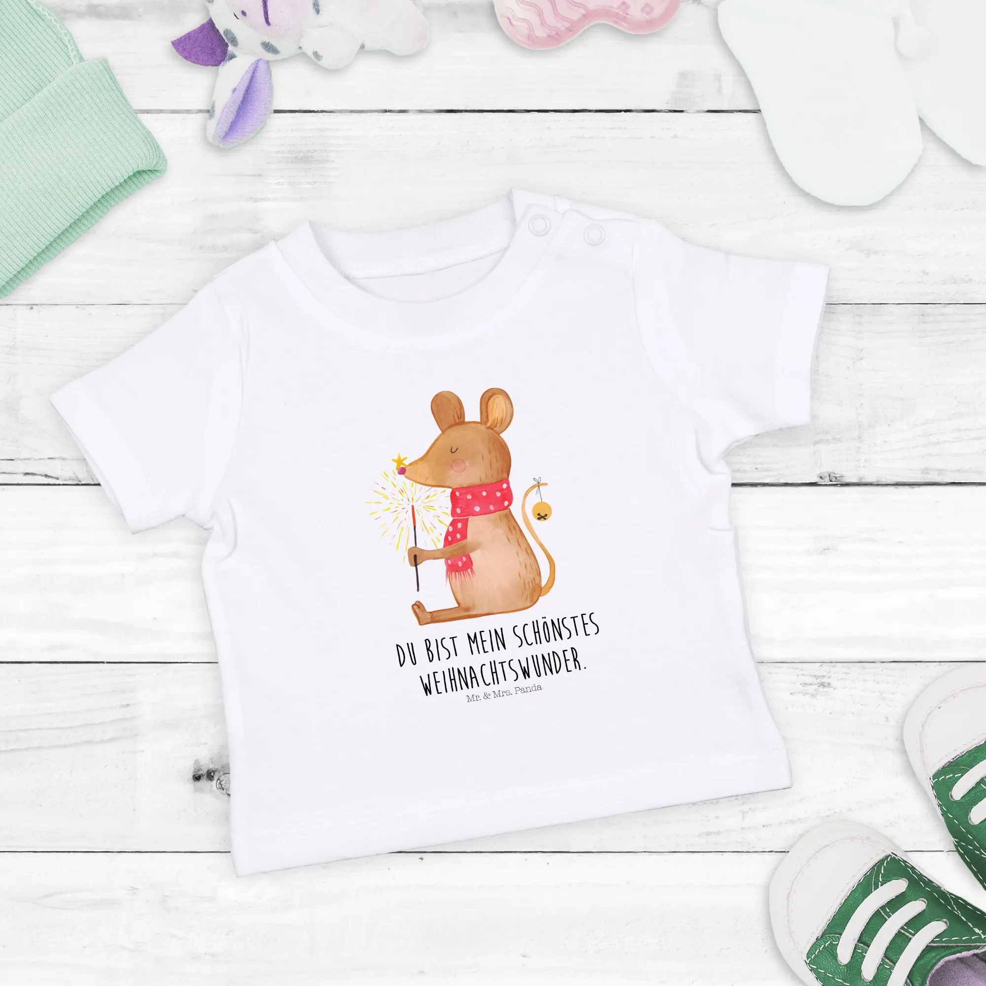 Organic Baby Shirt Maus Weihnachten