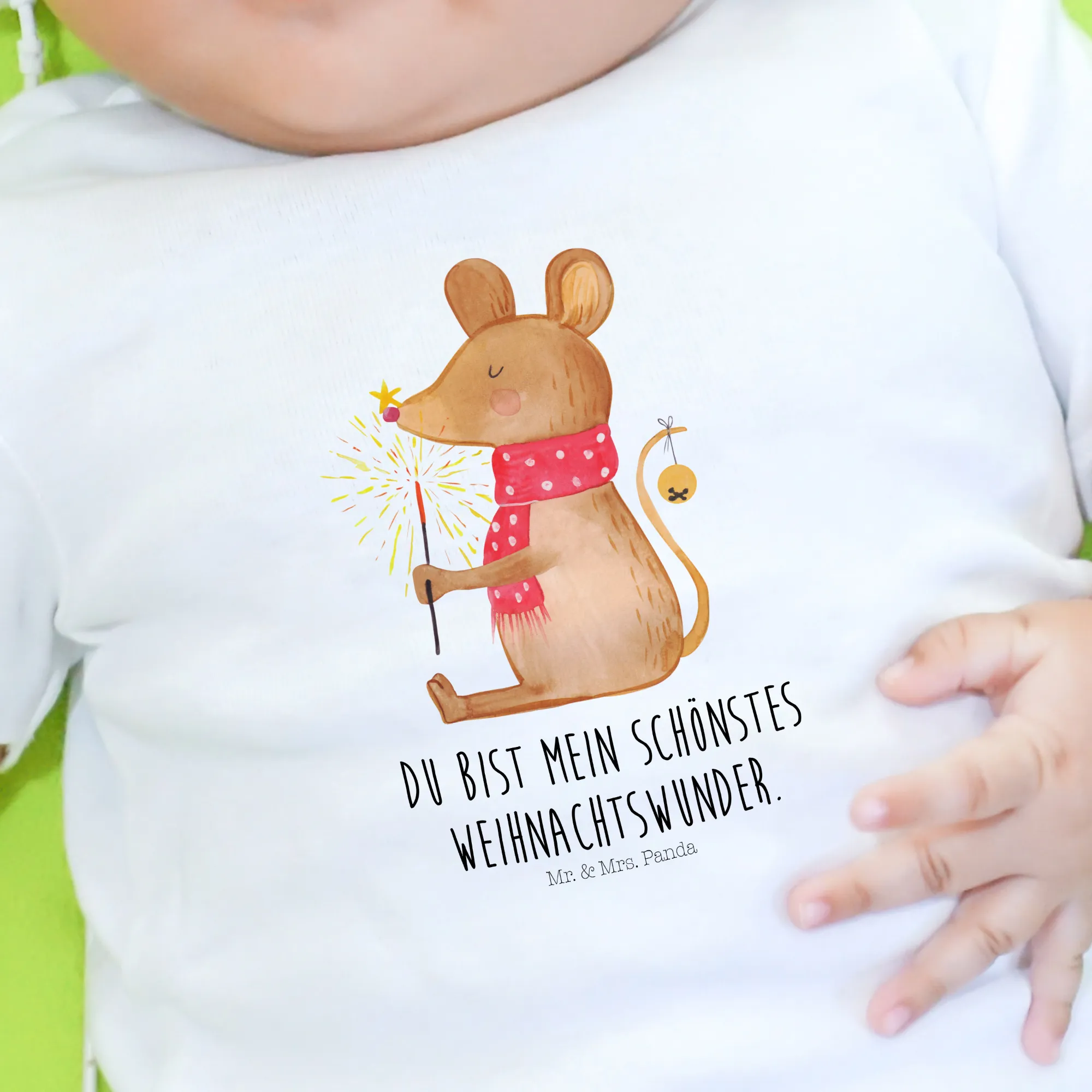 Organic Baby Shirt Maus Weihnachten