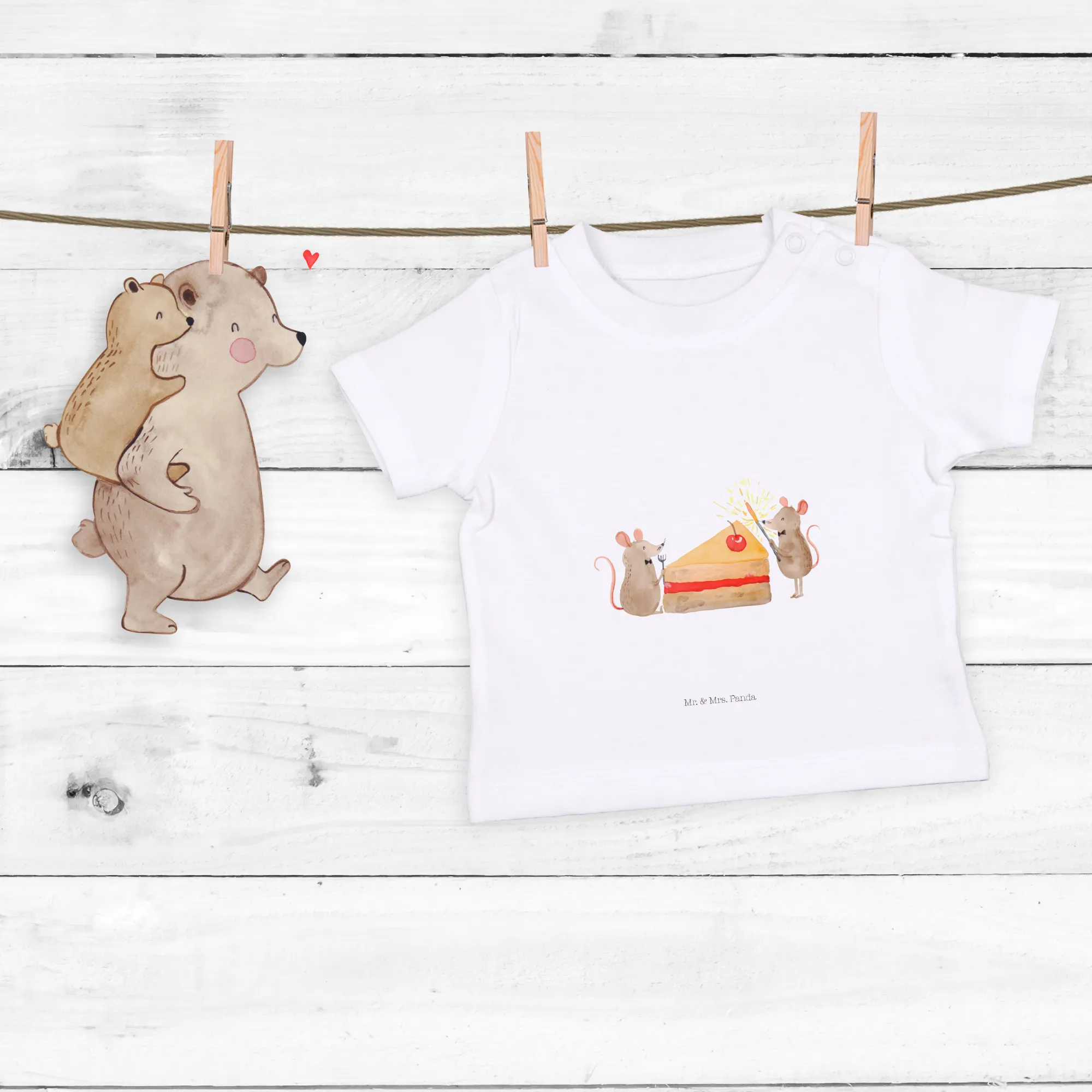 Organic Baby Shirt Mäuse Kuchen