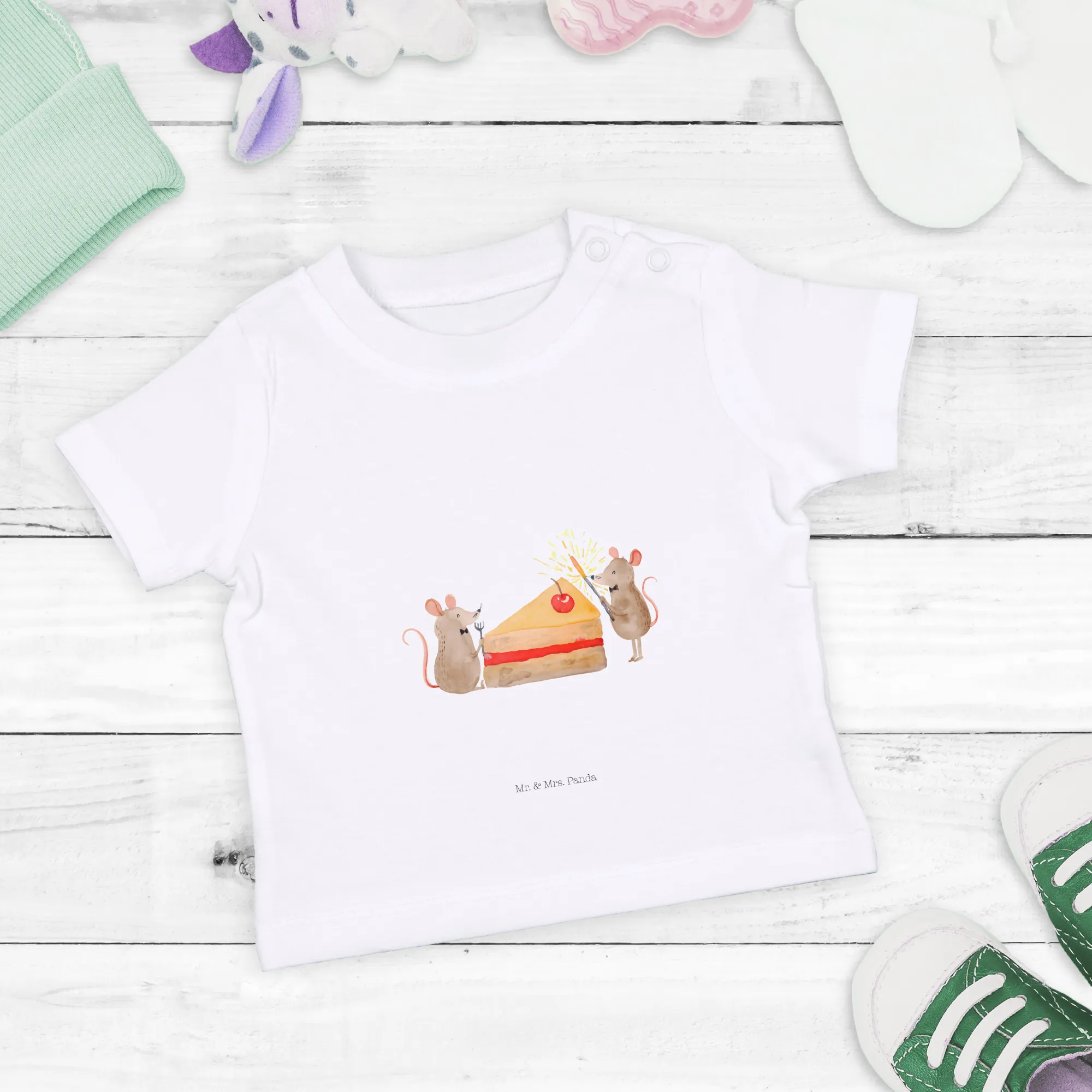 Organic Baby Shirt Mäuse Kuchen