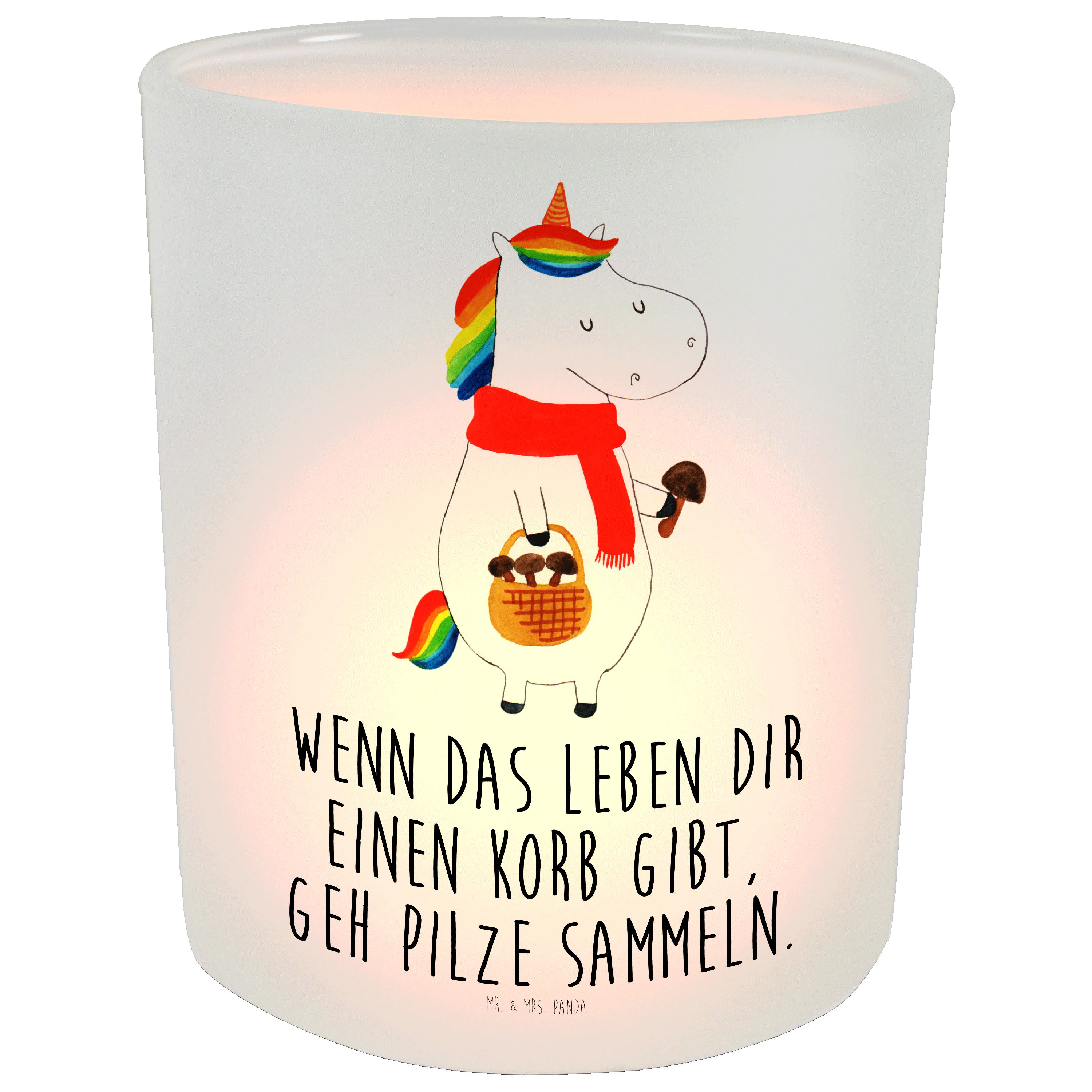 Windlicht Einhorn Pilz