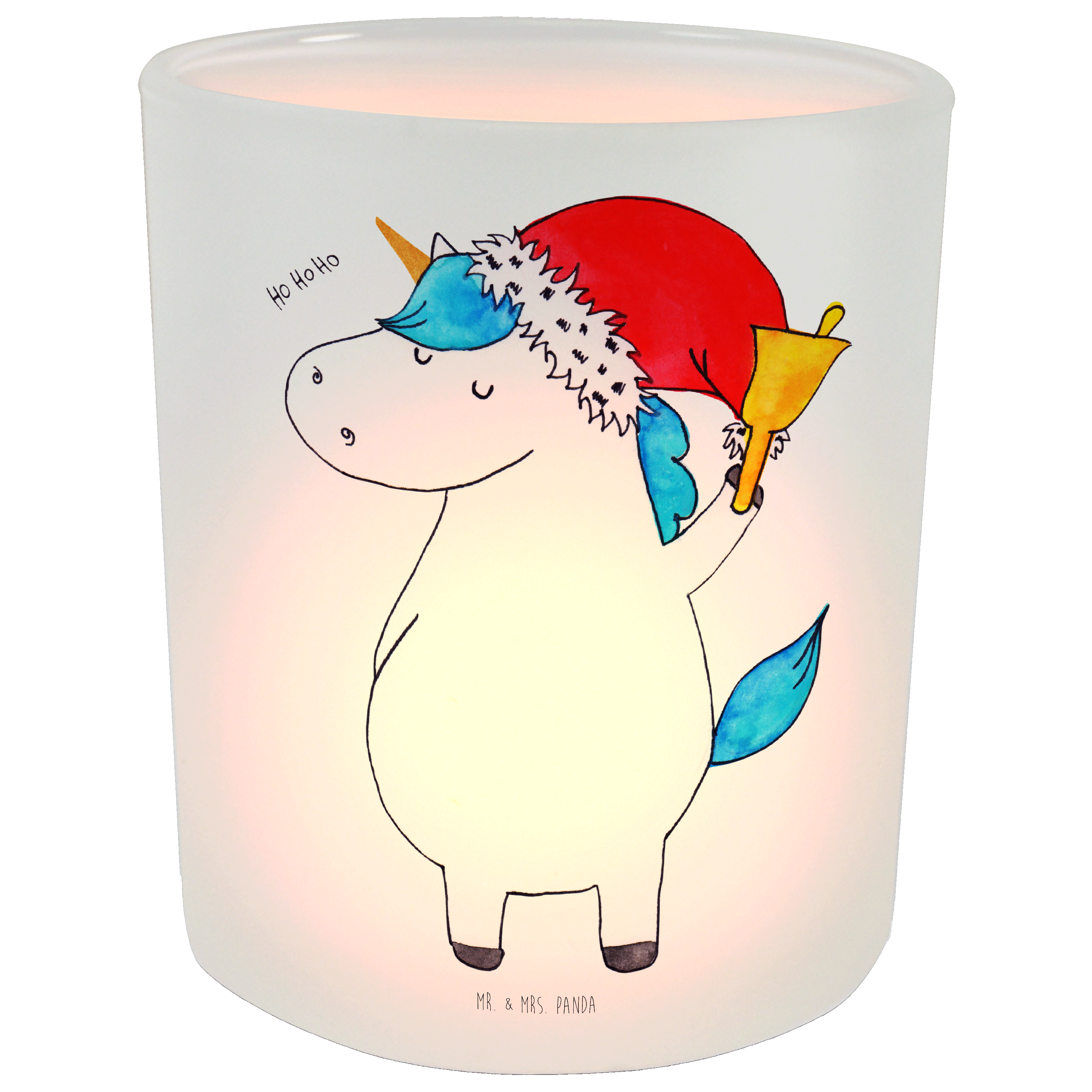 Windlicht Einhorn Weihnachtsmann