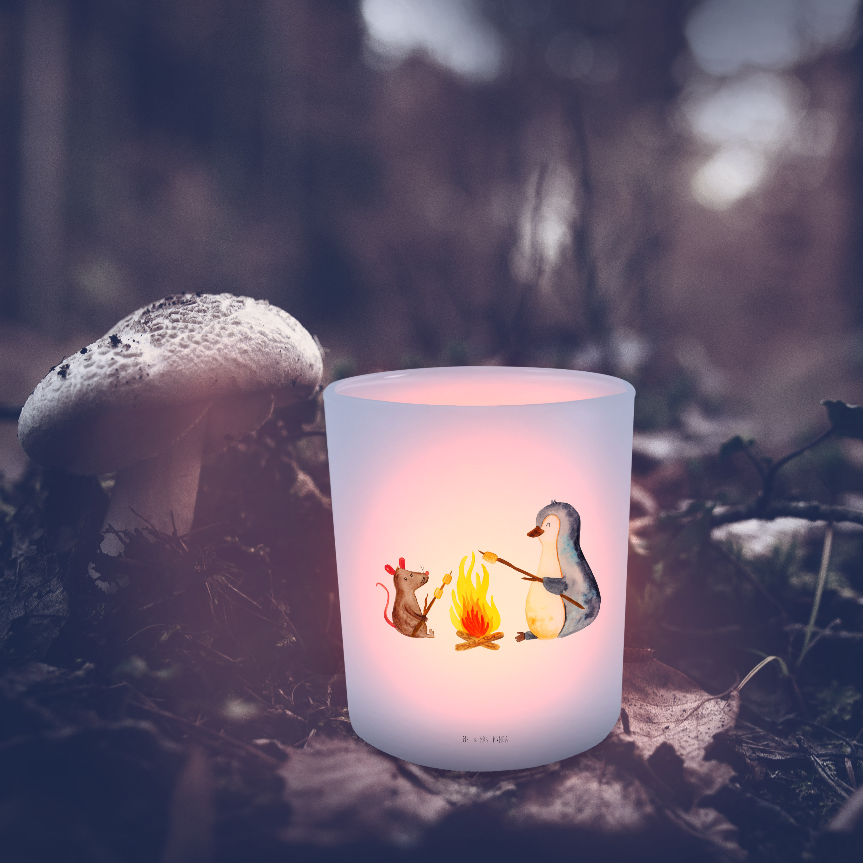 Windlicht Pinguin Lagerfeuer