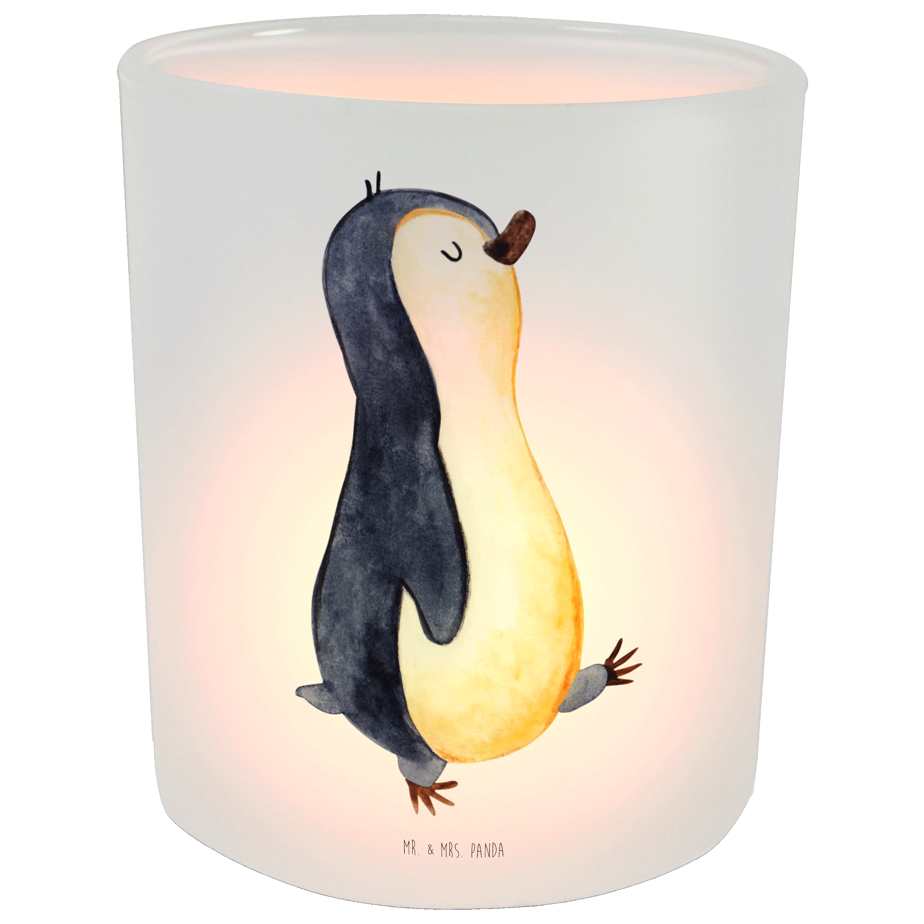 Windlicht Pinguin marschieren