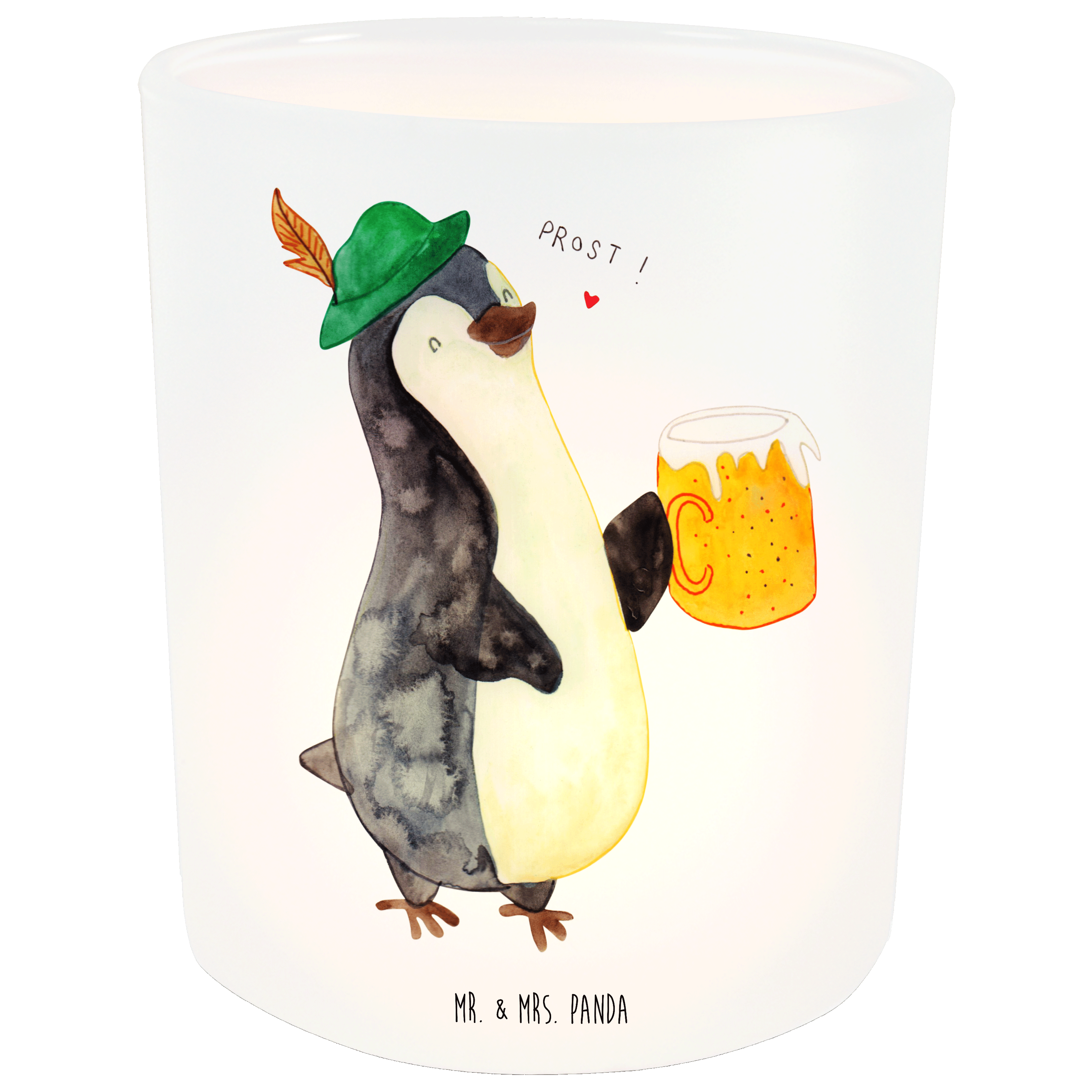 Windlicht Pinguin Bier