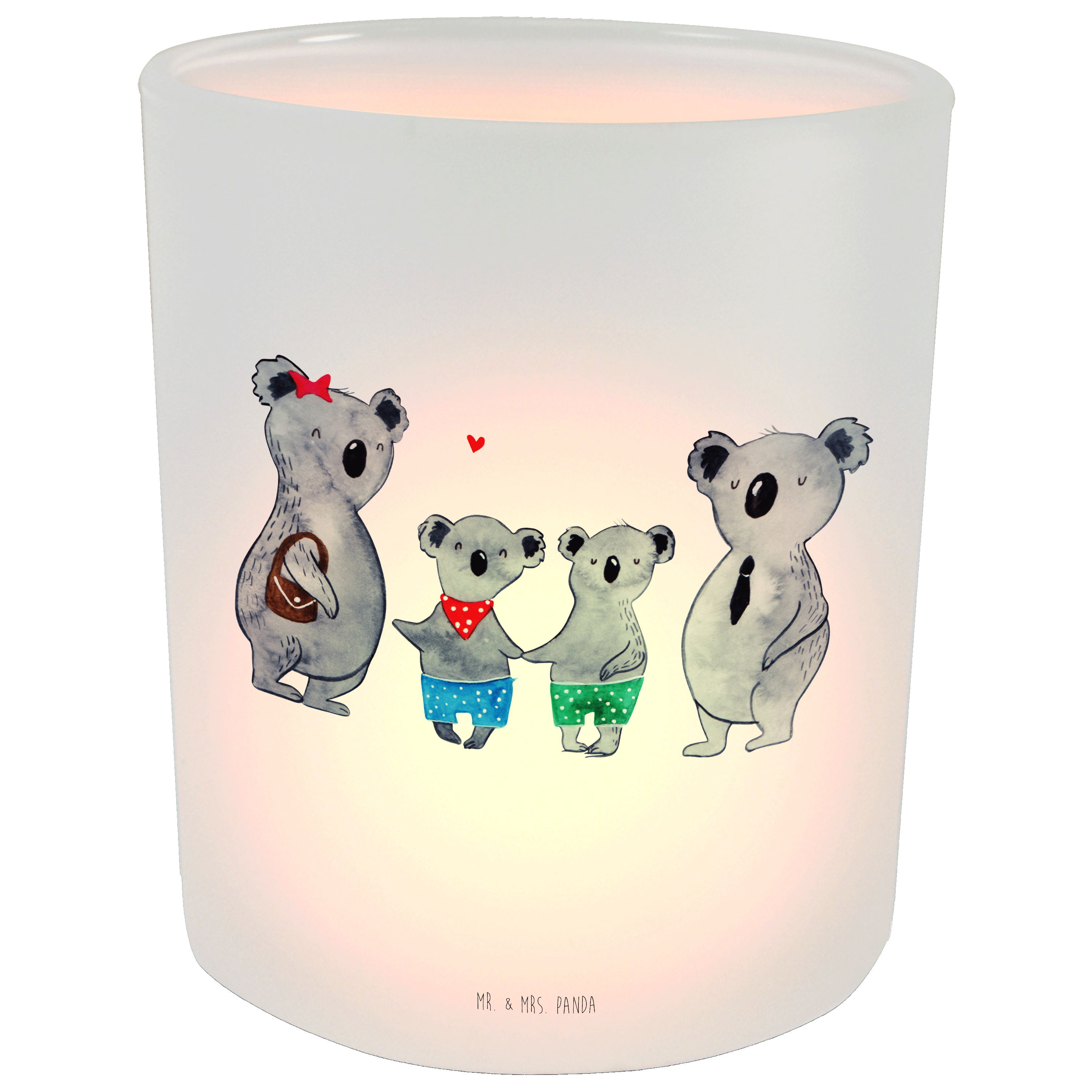 Windlicht Koala Familie zwei