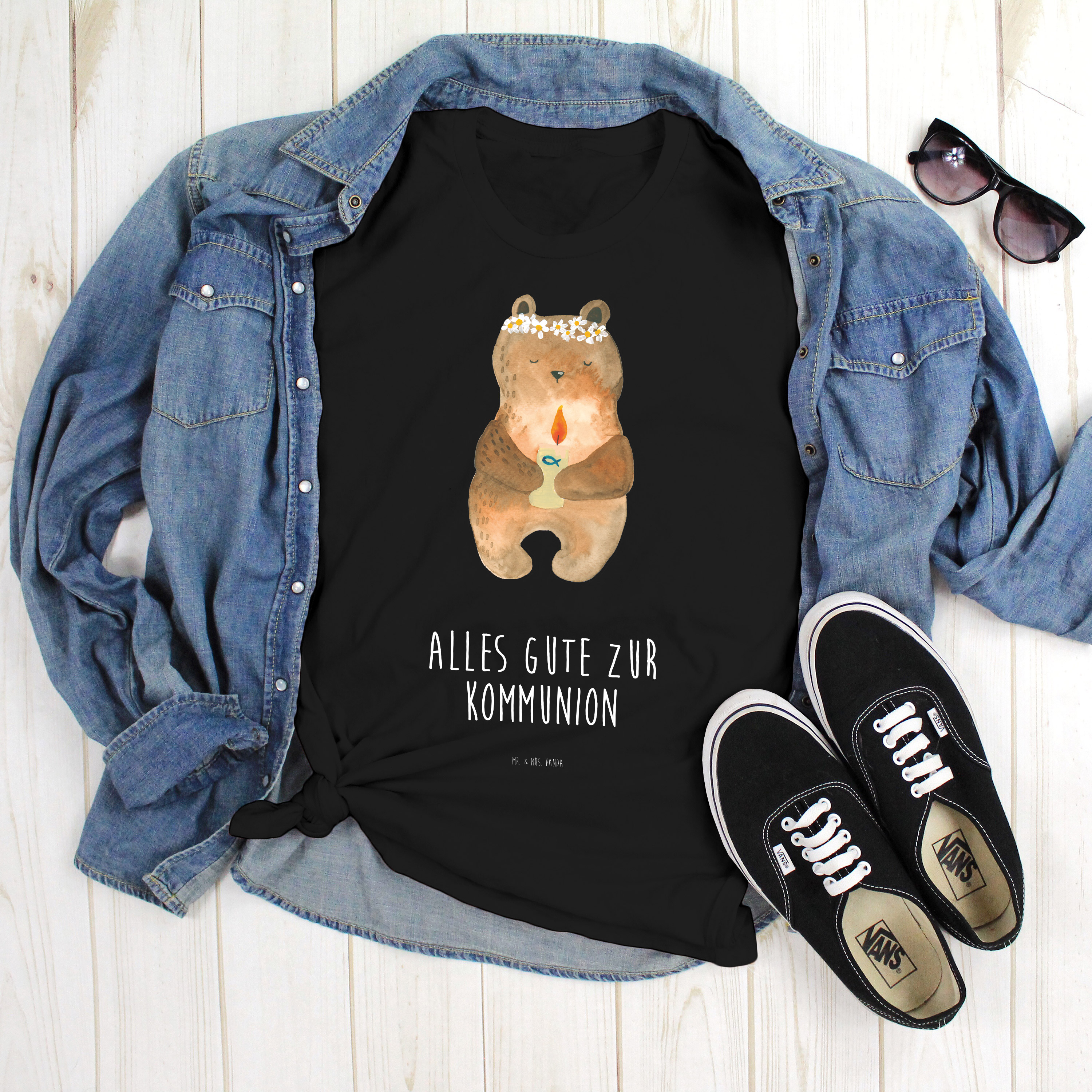Größe XXL T-Shirt Bär Kommunion - Geschenk Geburstag Sprüche Damen Teddy Tshirt