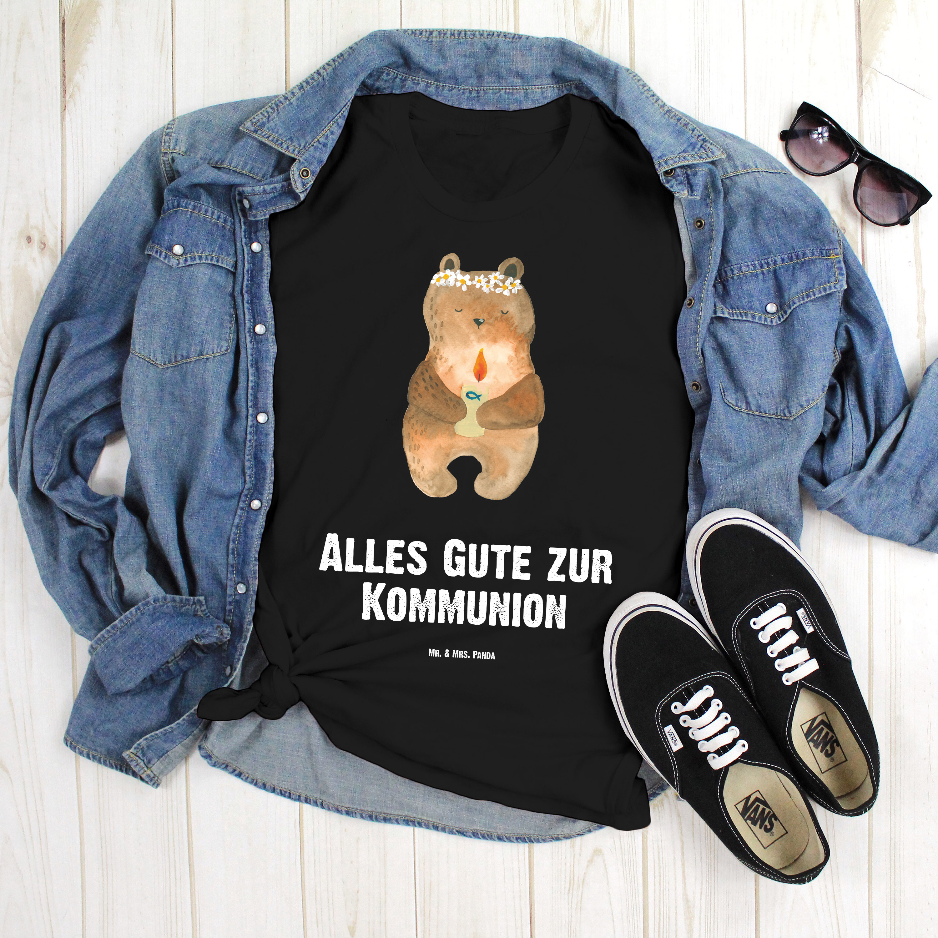 Größe XXL T-Shirt Bär Kommunion - Geschenk Geburstag Sprüche Damen Teddy Tshirt
