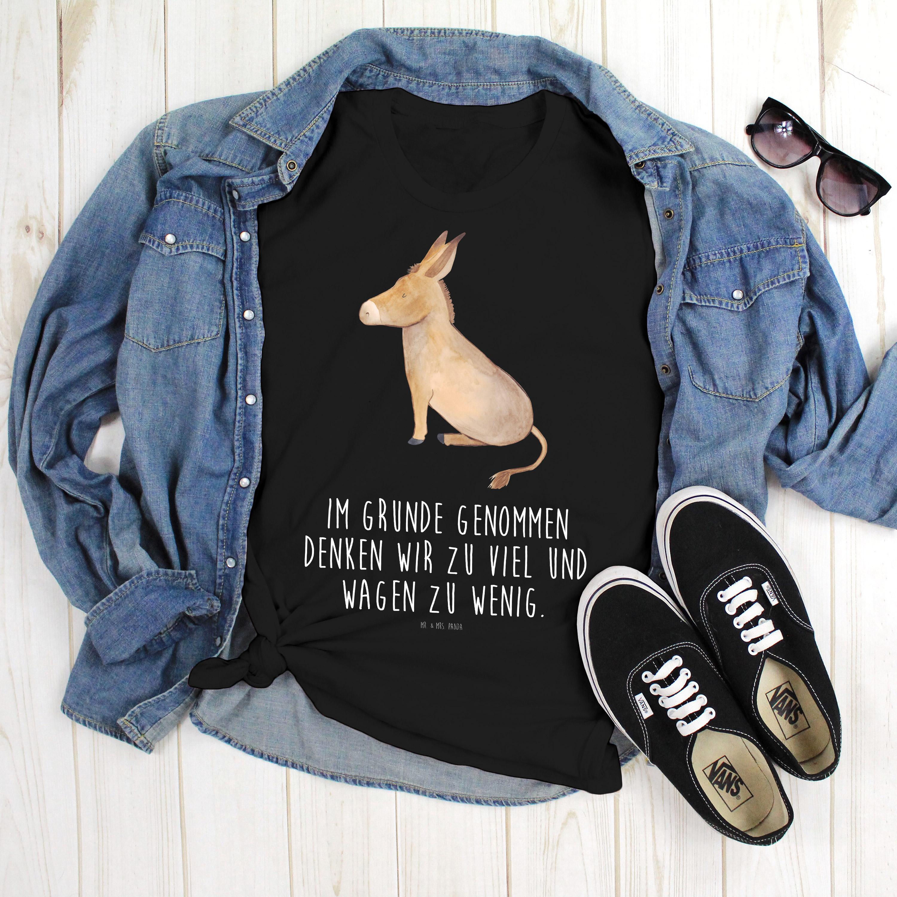 Größe S T-Shirt Esel - Geschenk Tiere Junggesellenabschied Lebensmut Mut Frauen - Bild 14 von 20