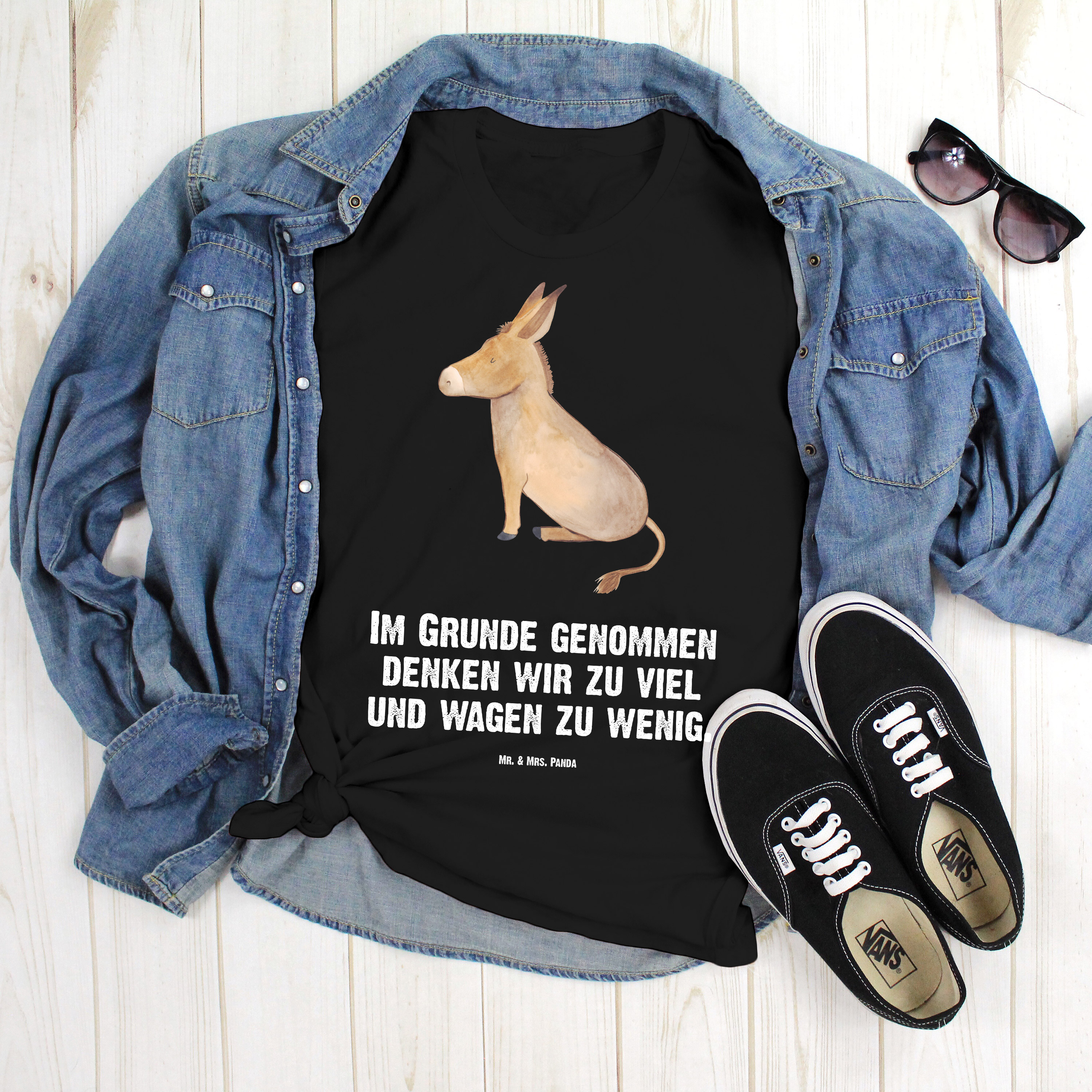Größe S T-Shirt Esel - Geschenk Tiere Junggesellenabschied Lebensmut Mut Frauen - Bild 20 von 20