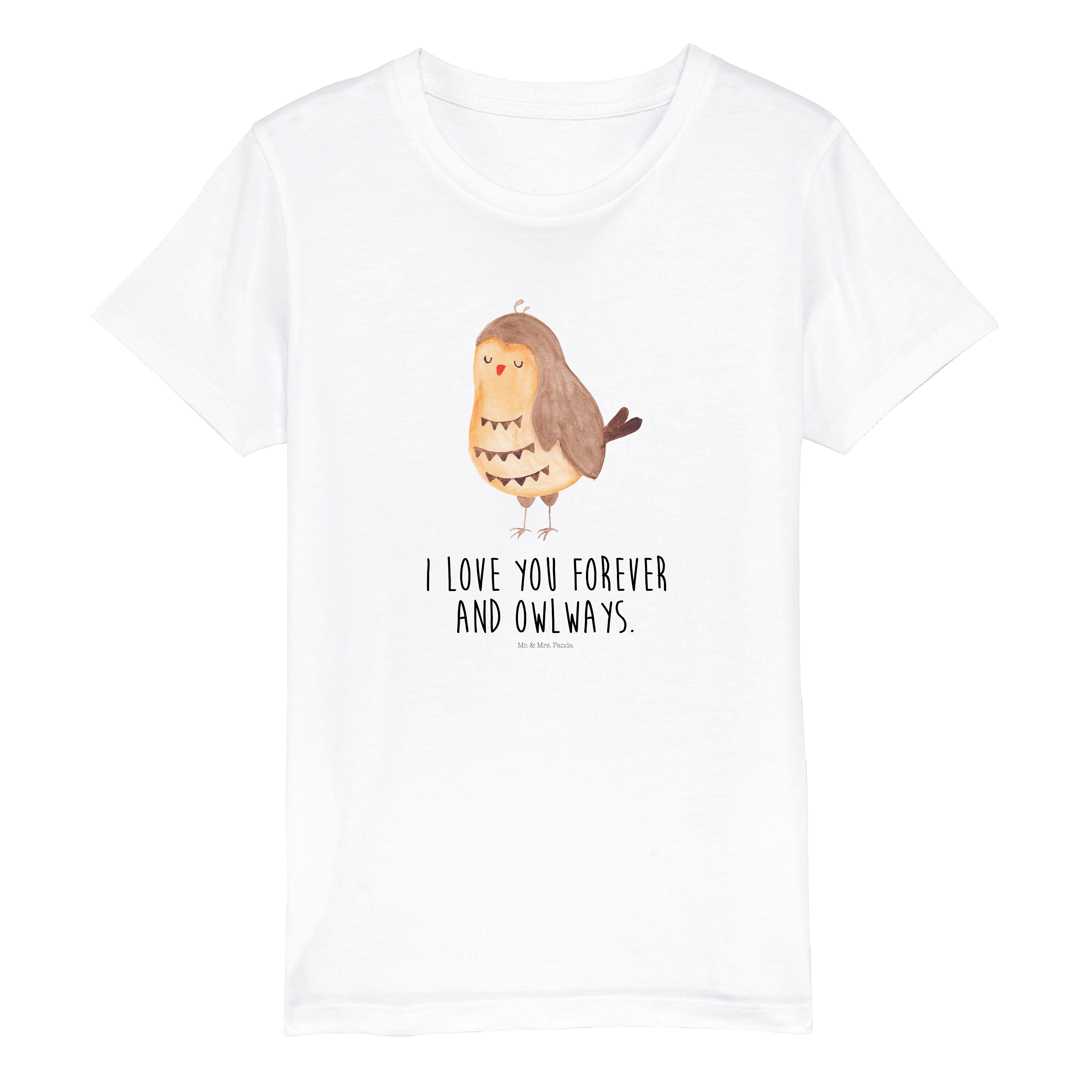 Organic Kinder T-Shirt Eule Zufrieden 3-4 Jahre (98104) - Geschenk Spruch schön