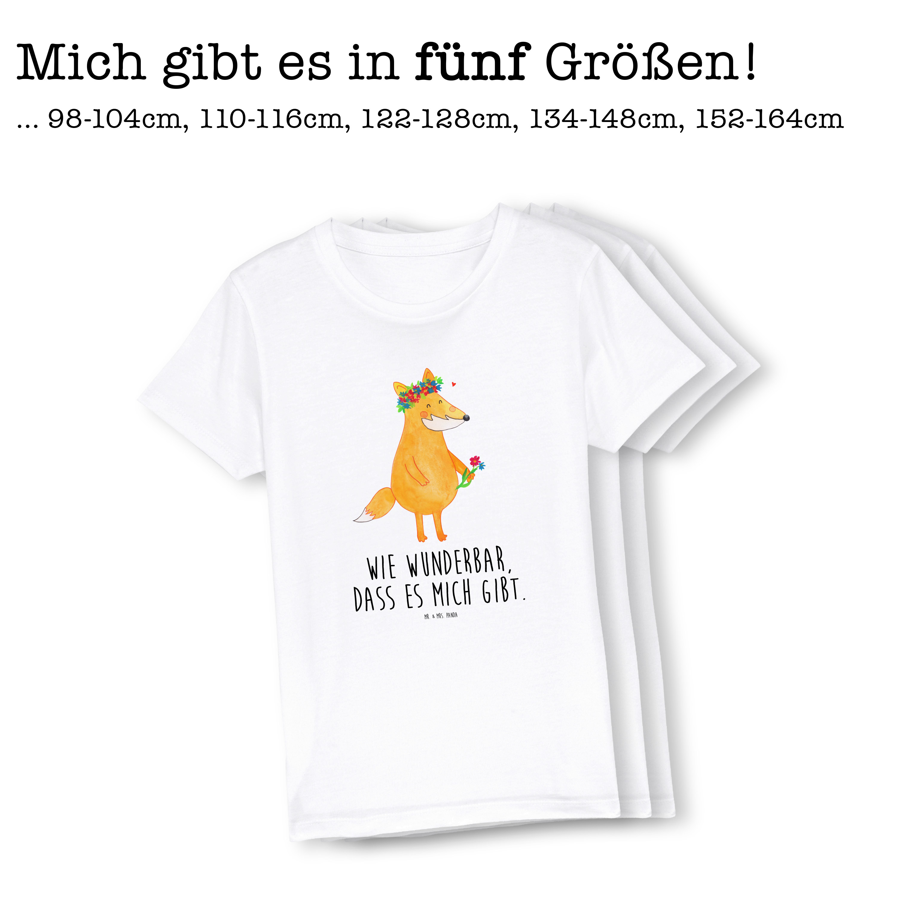 Organic Kinder T-Shirt Fuchs Blumen