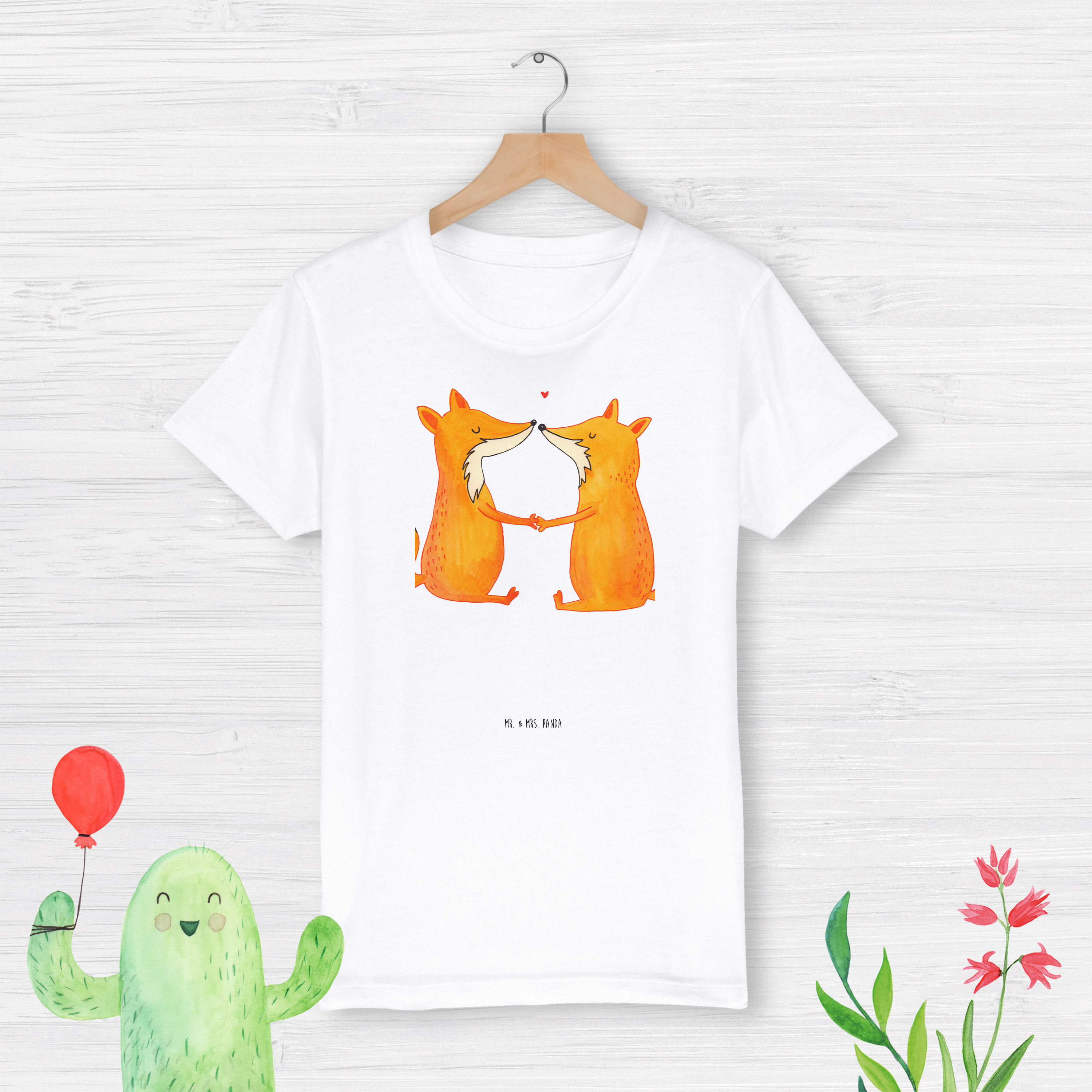 Organic Kinder T-Shirt Füchse Liebe