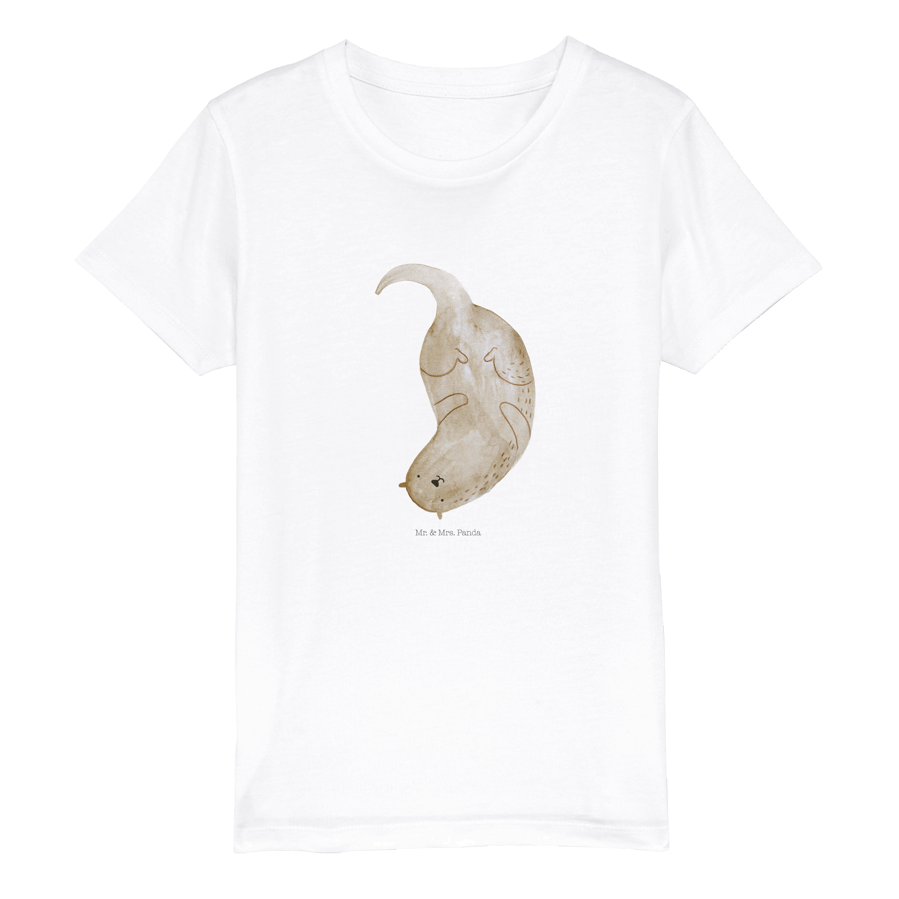 Organic Kinder T-Shirt Otter Kopfüber  - Geschenk Seeotter