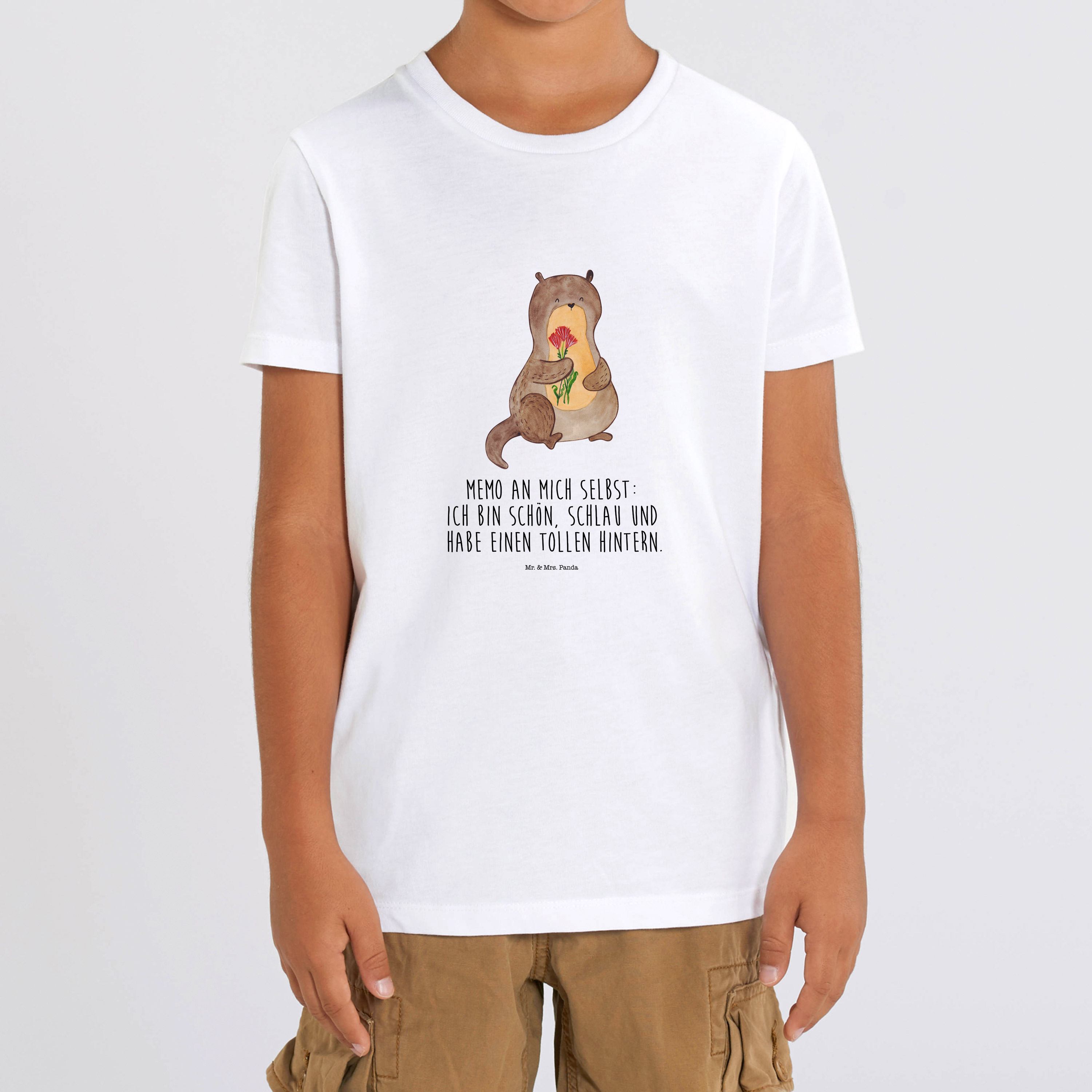 Organic Kinder T-Shirt Otter Blumenstrauß