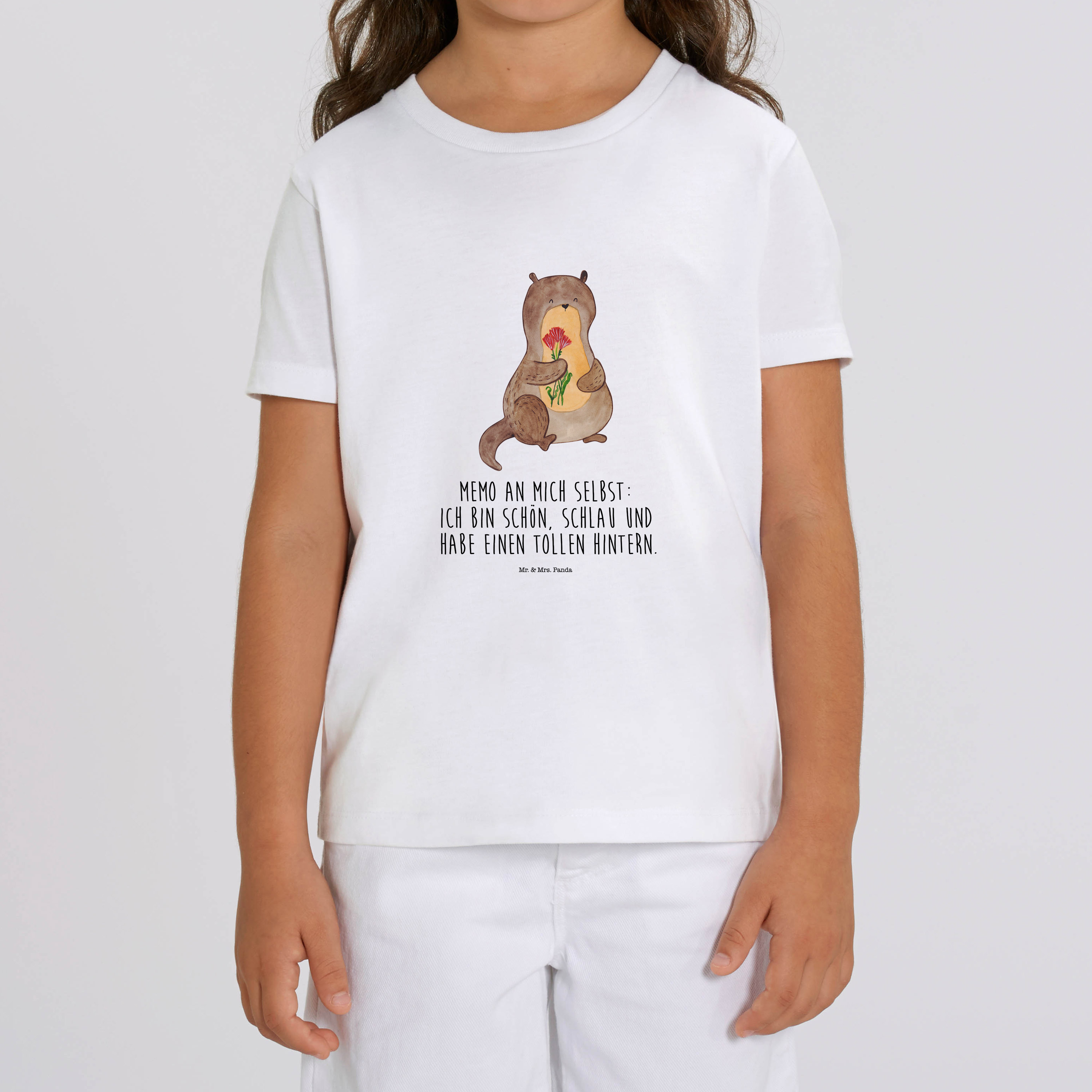 Organic Kinder T-Shirt Otter Blumenstrauß