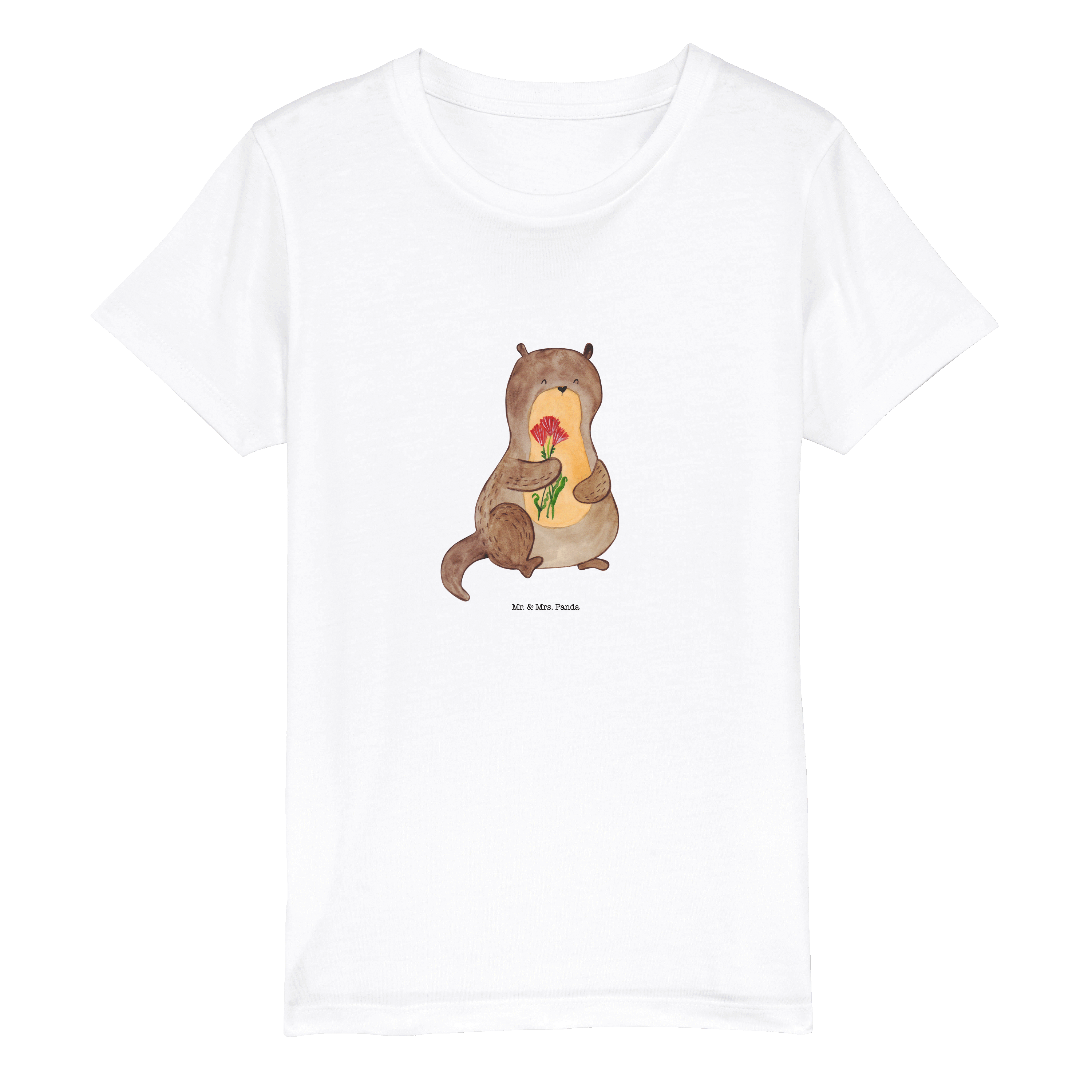 Organic Kinder T-Shirt Otter Blumenstrauß