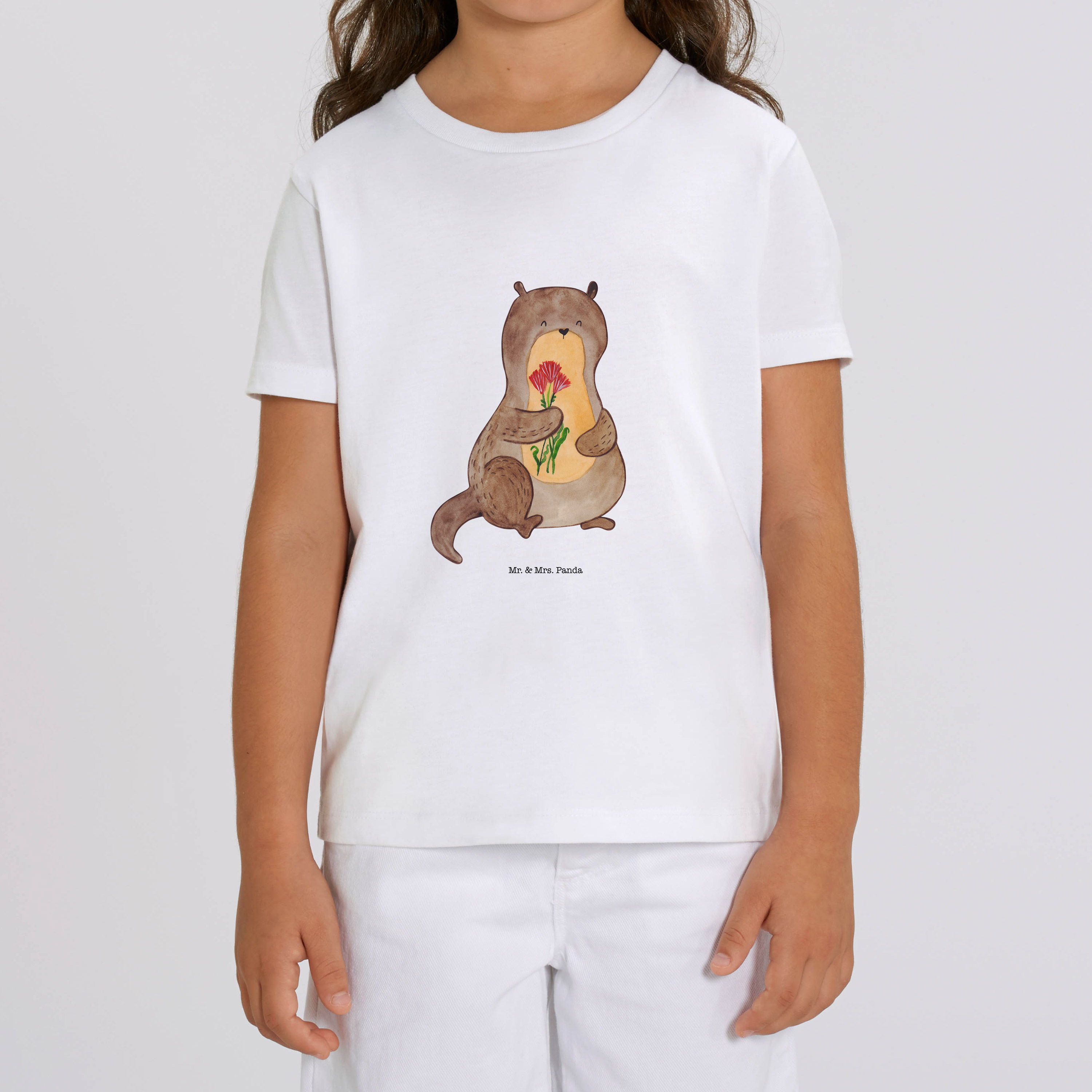 Organic Kinder T-Shirt Otter Blumenstrauß