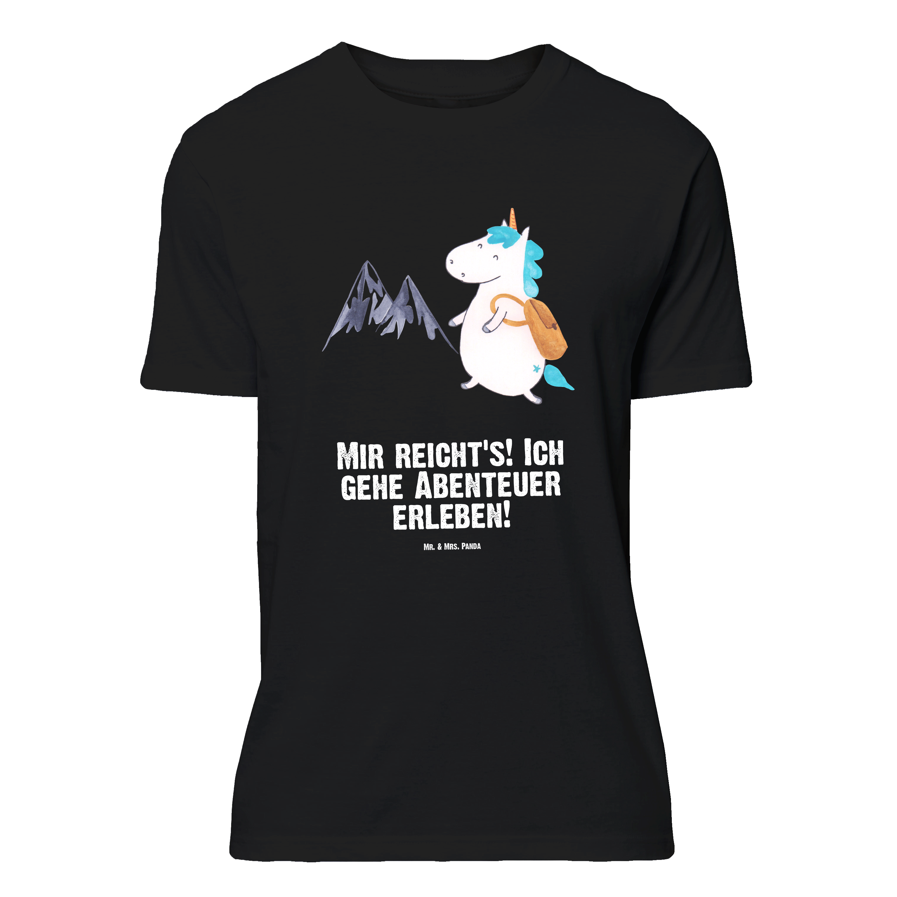 Größe L T-Shirt Einhorn Bergsteiger - Geschenk T-Shirt mit Spruch Unicorn Reisen