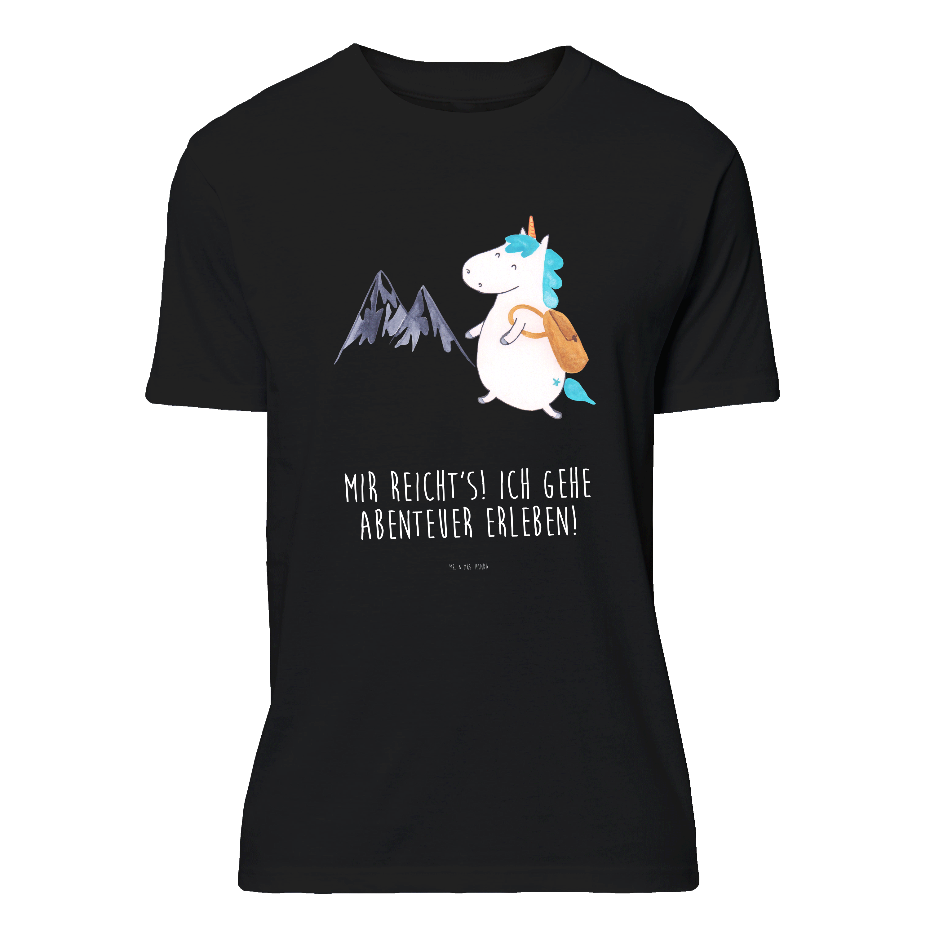Größe L T-Shirt Einhorn Bergsteiger - Geschenk T-Shirt mit Spruch Unicorn Reisen
