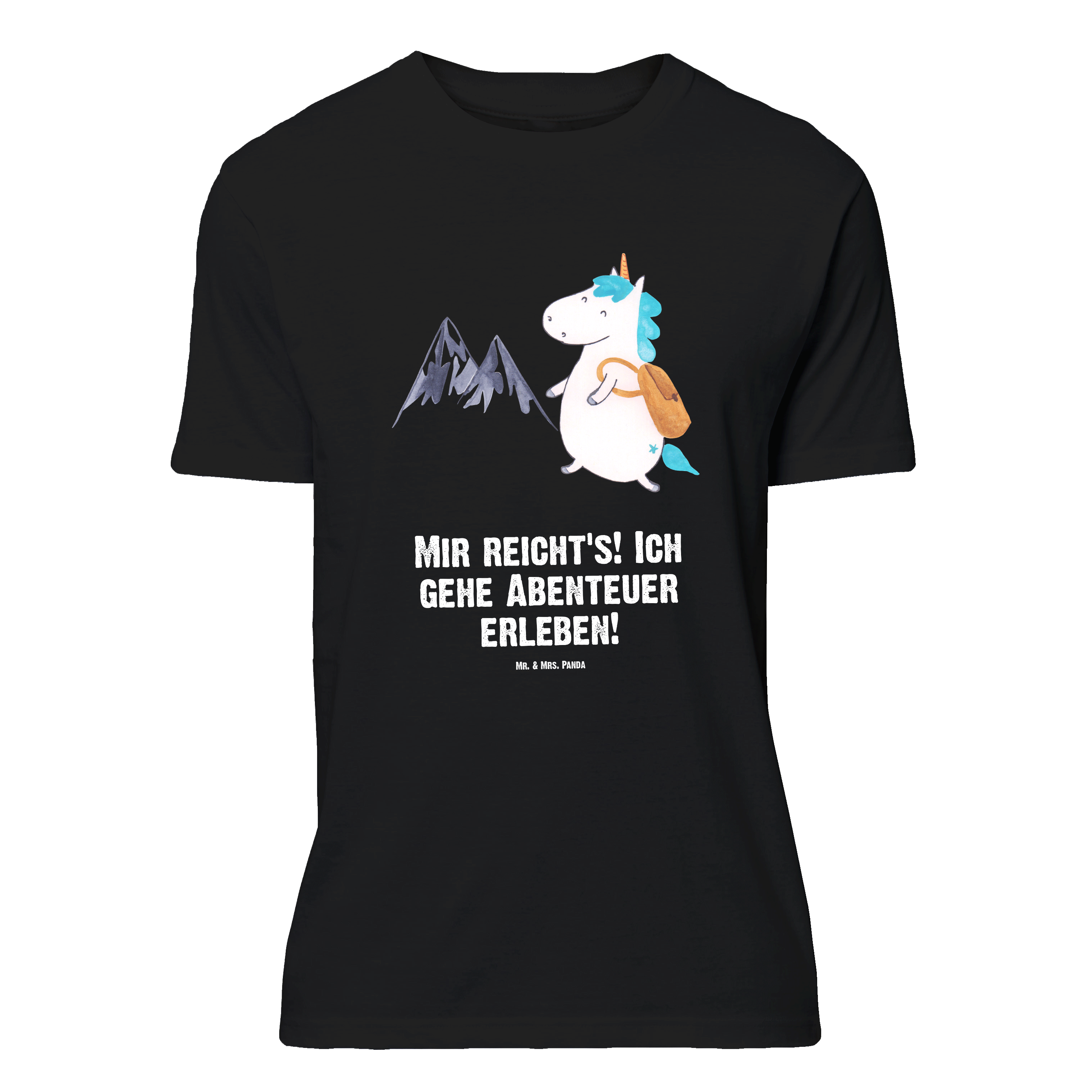 Größe L T-Shirt Einhorn Bergsteiger - Geschenk T-Shirt mit Spruch Unicorn Reisen