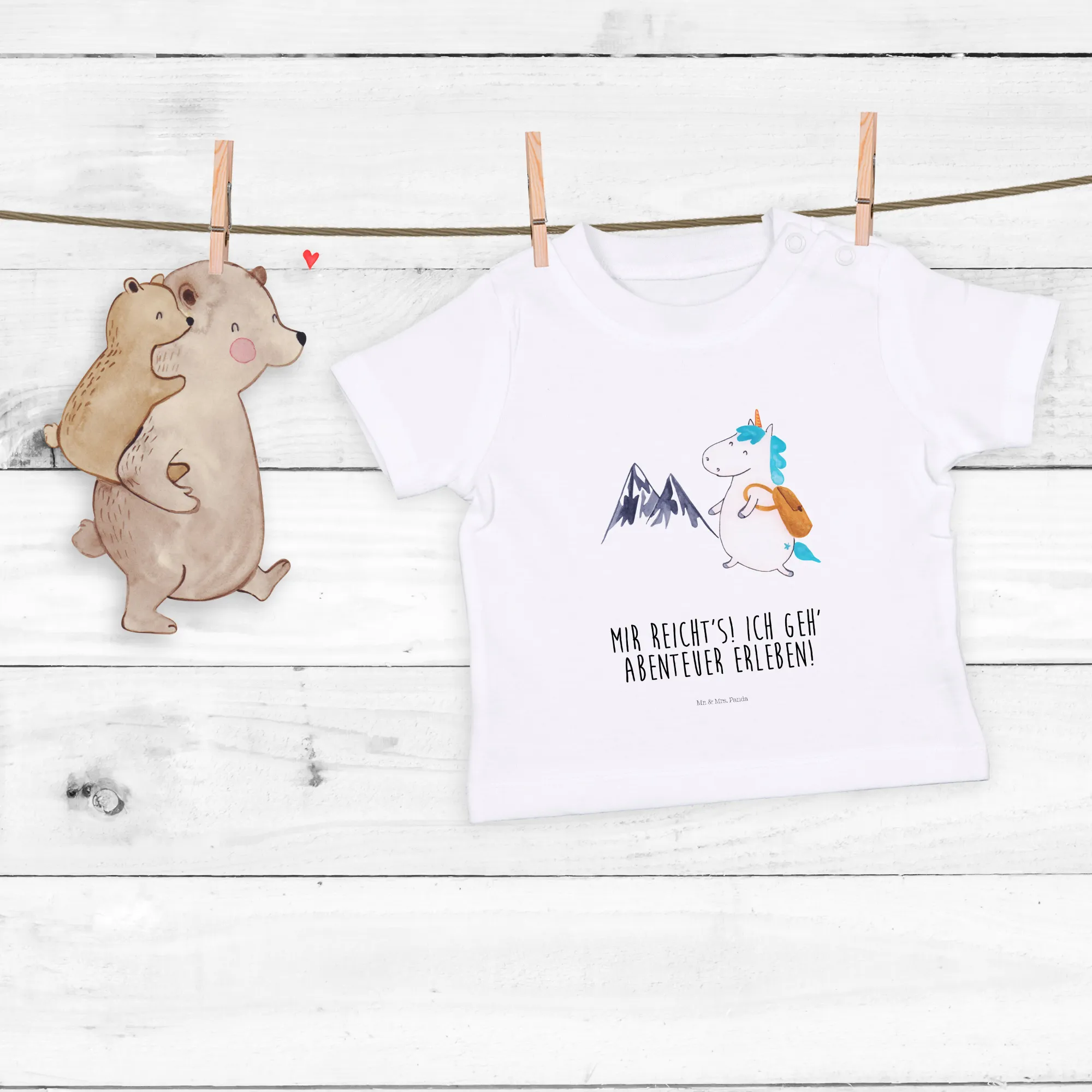 Organic Baby Shirt Einhorn Bergsteiger