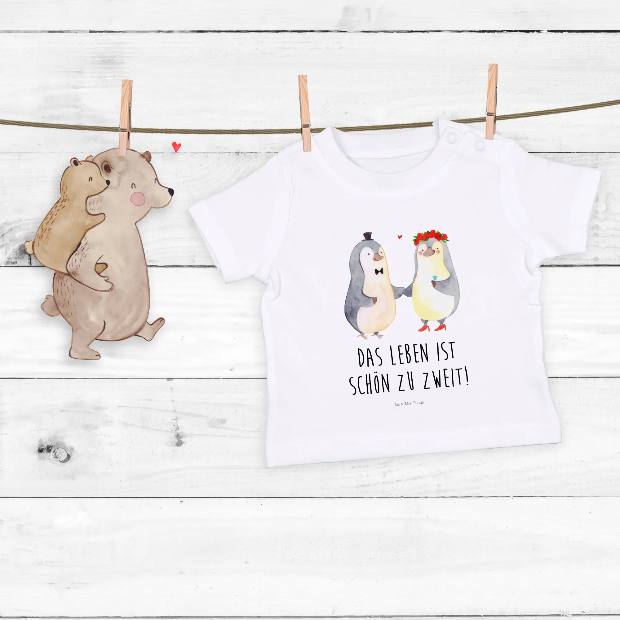 Organic Baby Shirt Pinguin Heirat