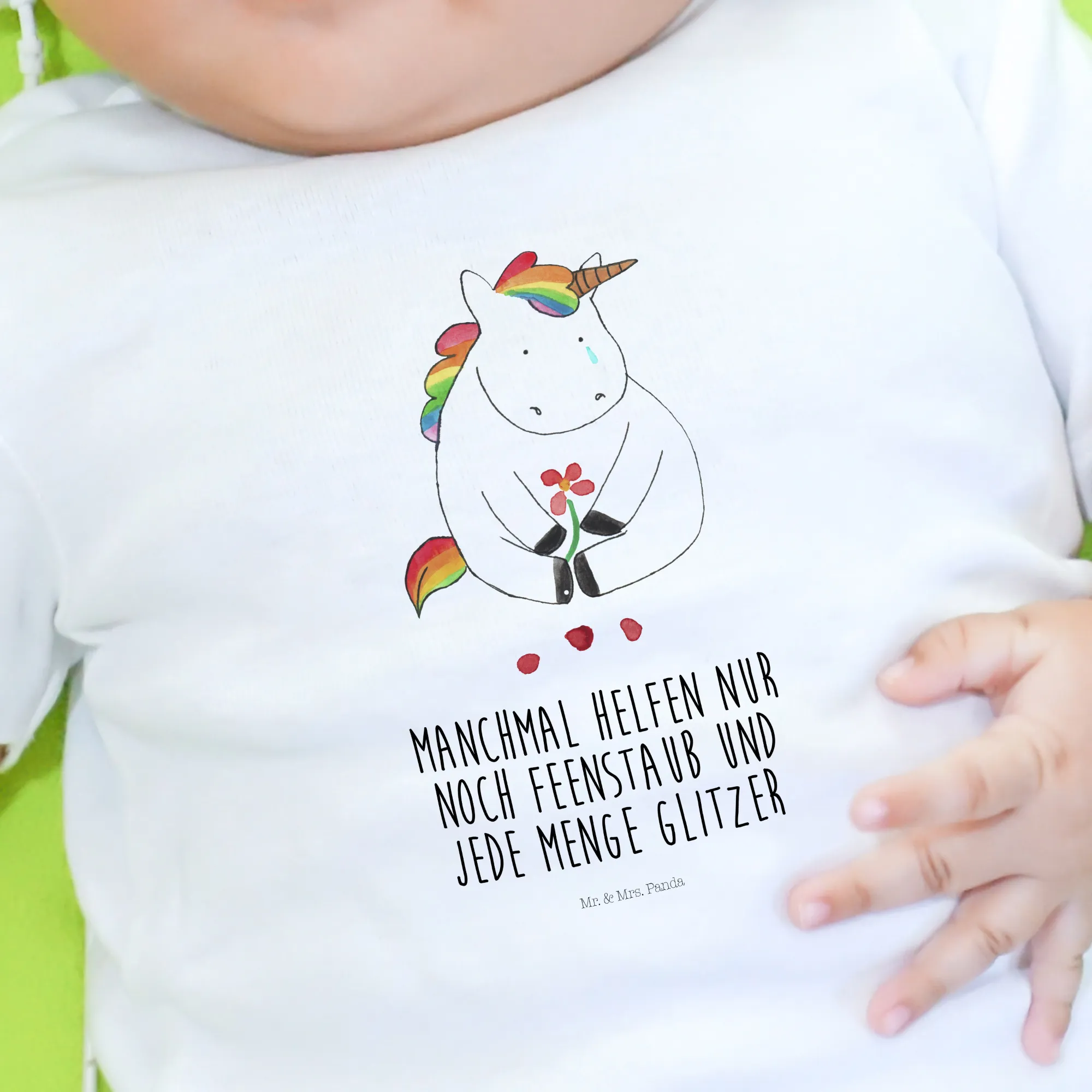 Organic Baby Shirt Einhorn Traurig