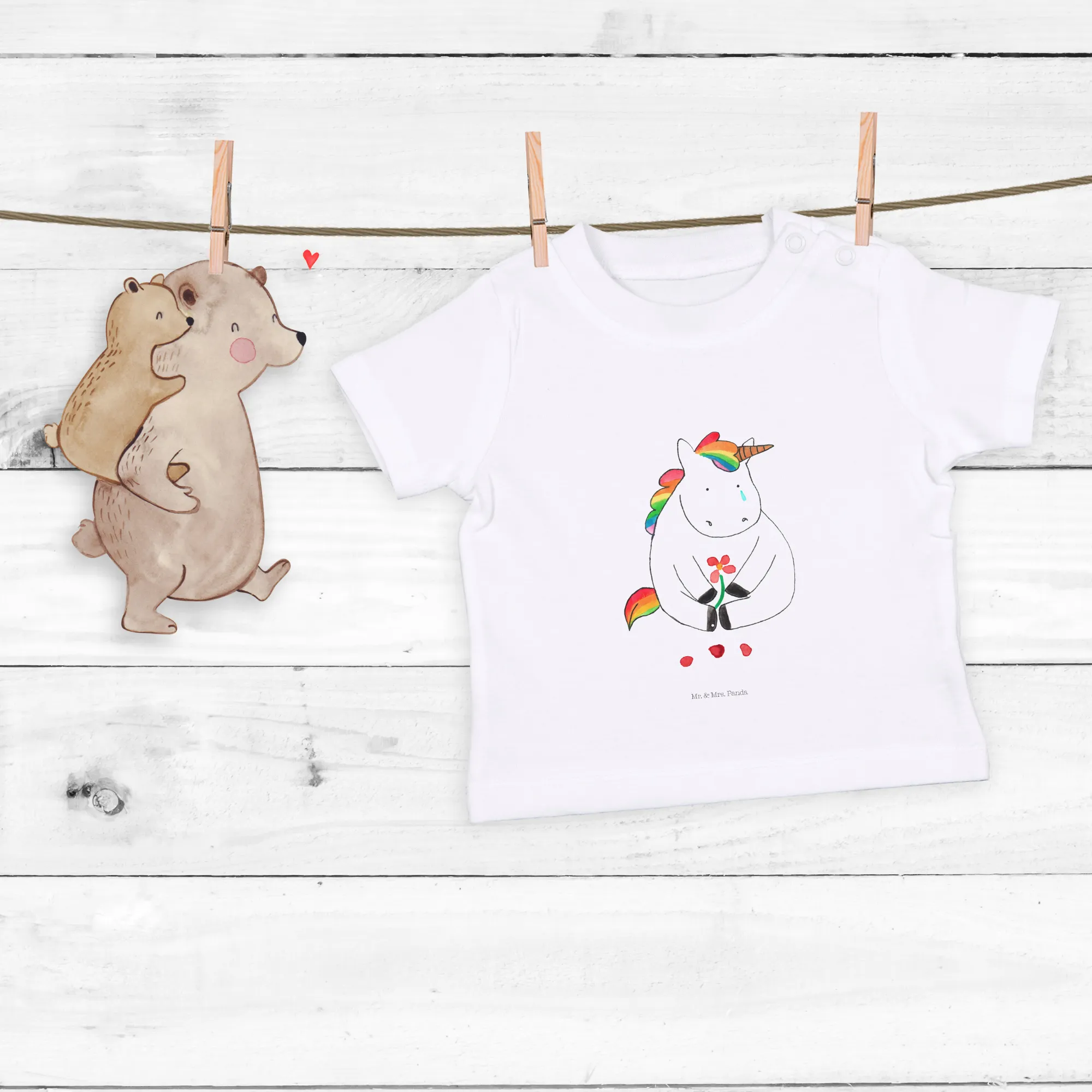 Organic Baby Shirt Einhorn Traurig