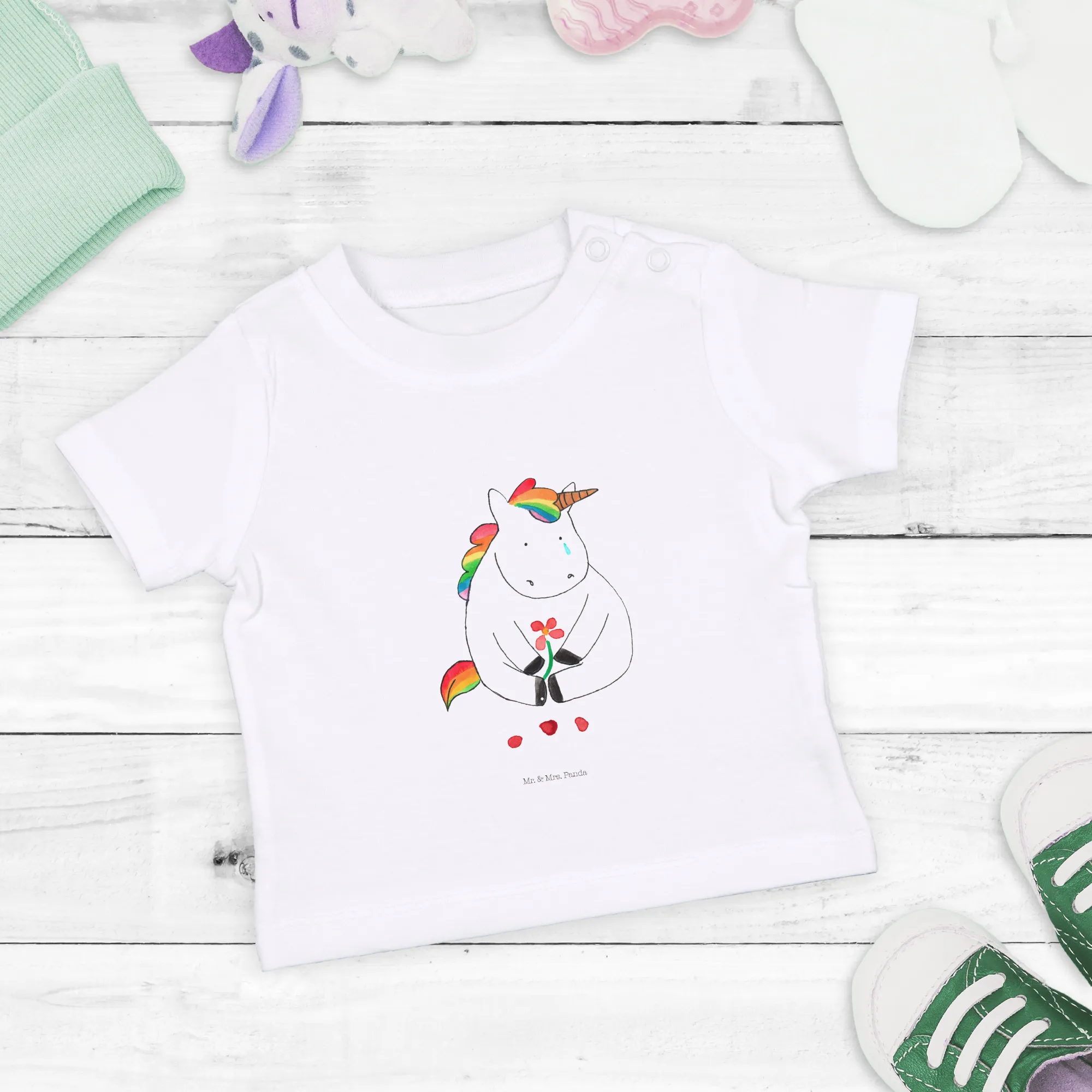 Organic Baby Shirt Einhorn Traurig